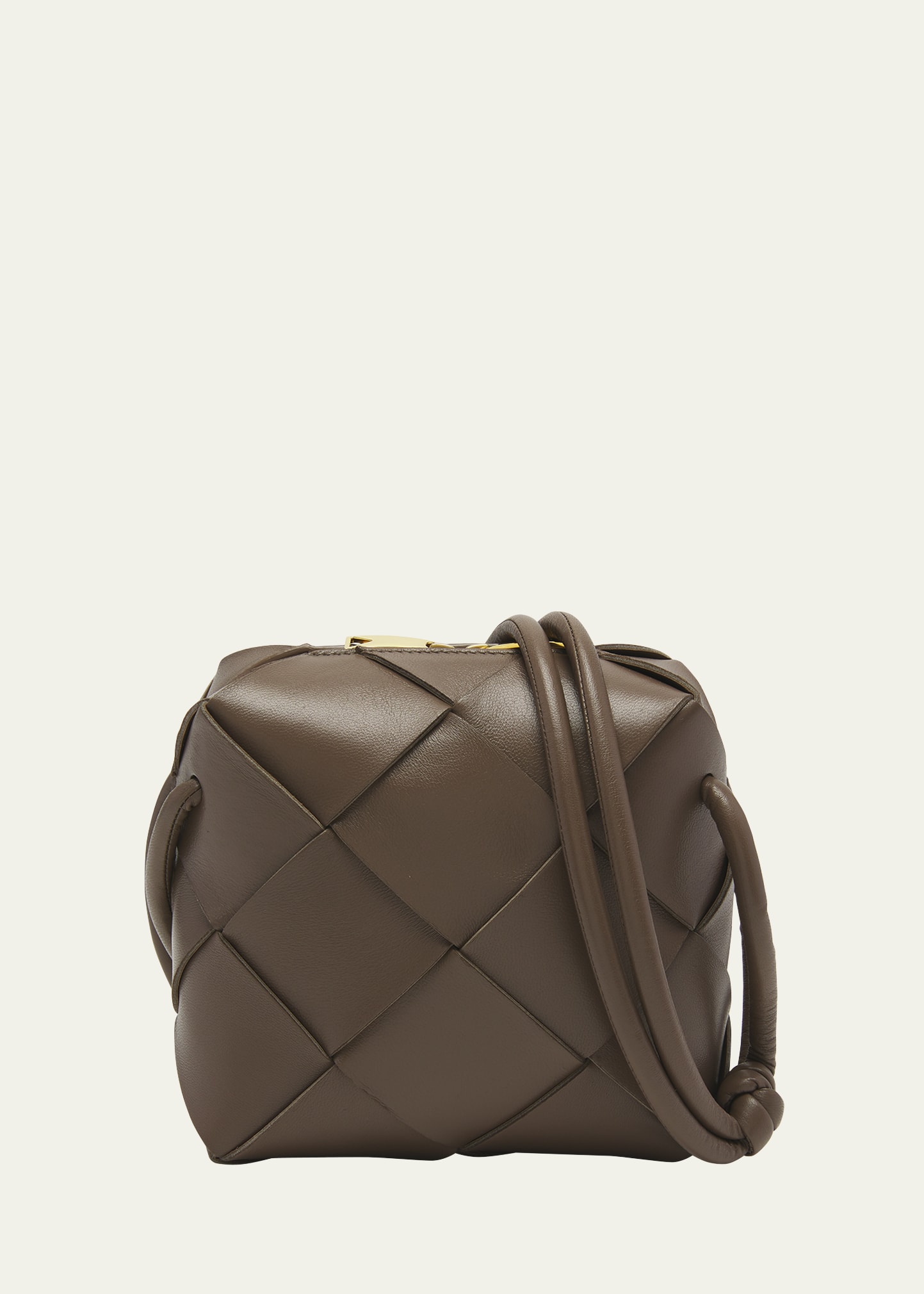 Bottega Veneta Mini Intrecciato Napa Crossbody Bag In 2560 Taupe Grey