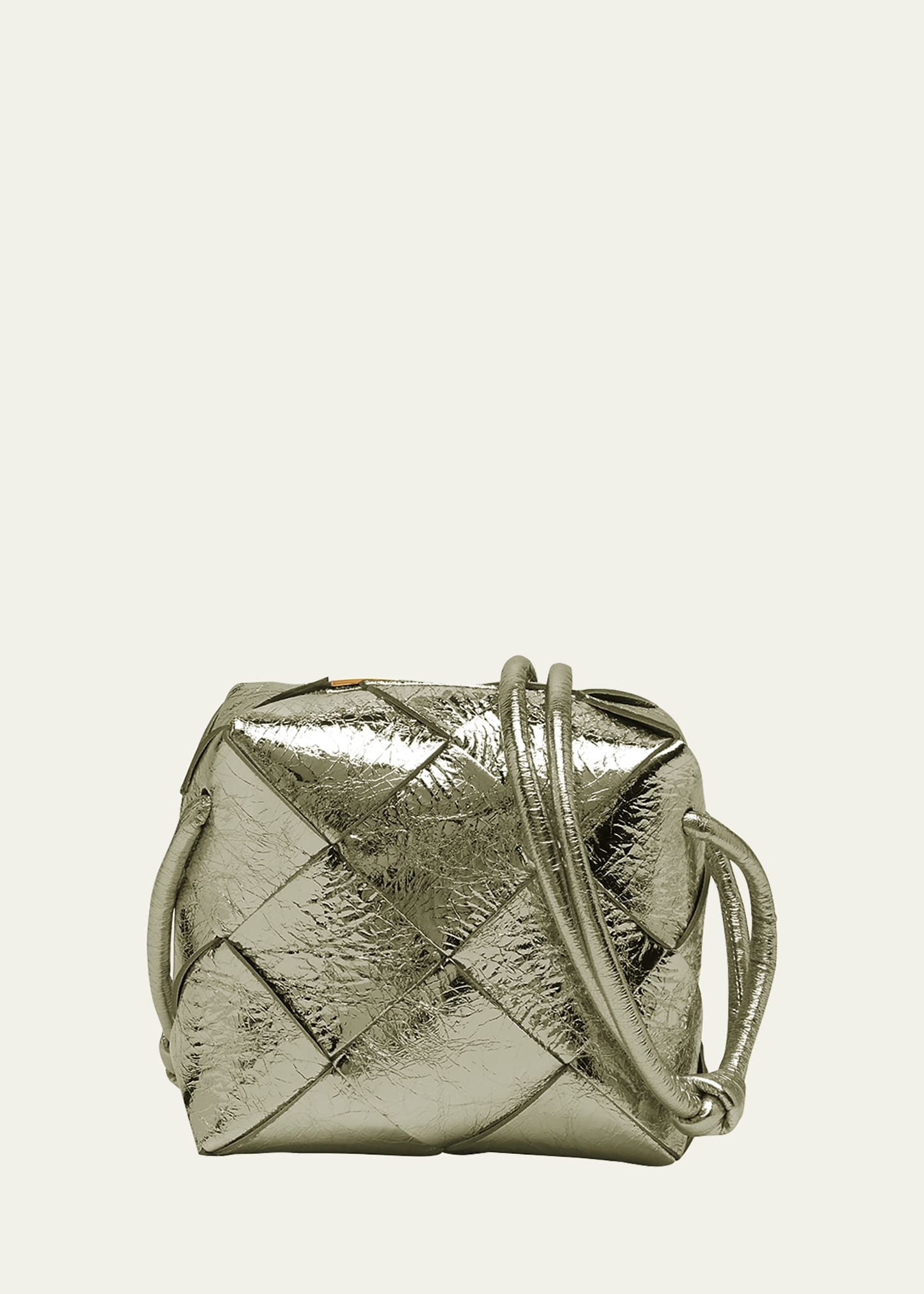 Shop Bottega Veneta Silver Mini Pouch Crossbody