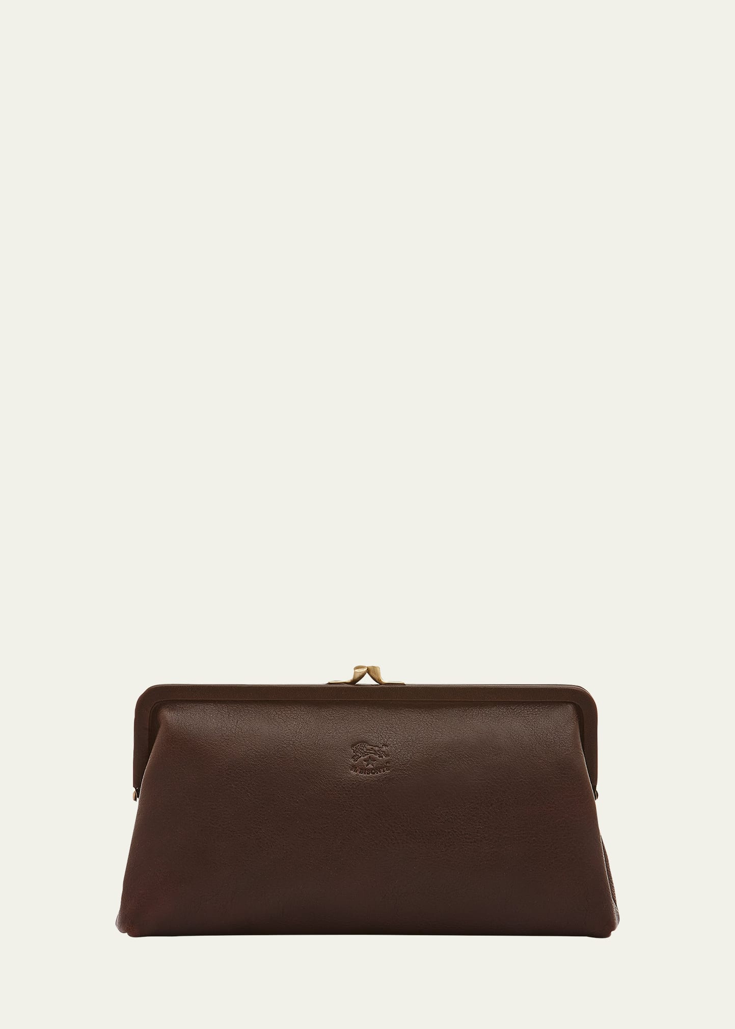 Il Bisonte Manuela Vegetable-tanned Leather Clutch Bag In Caffe