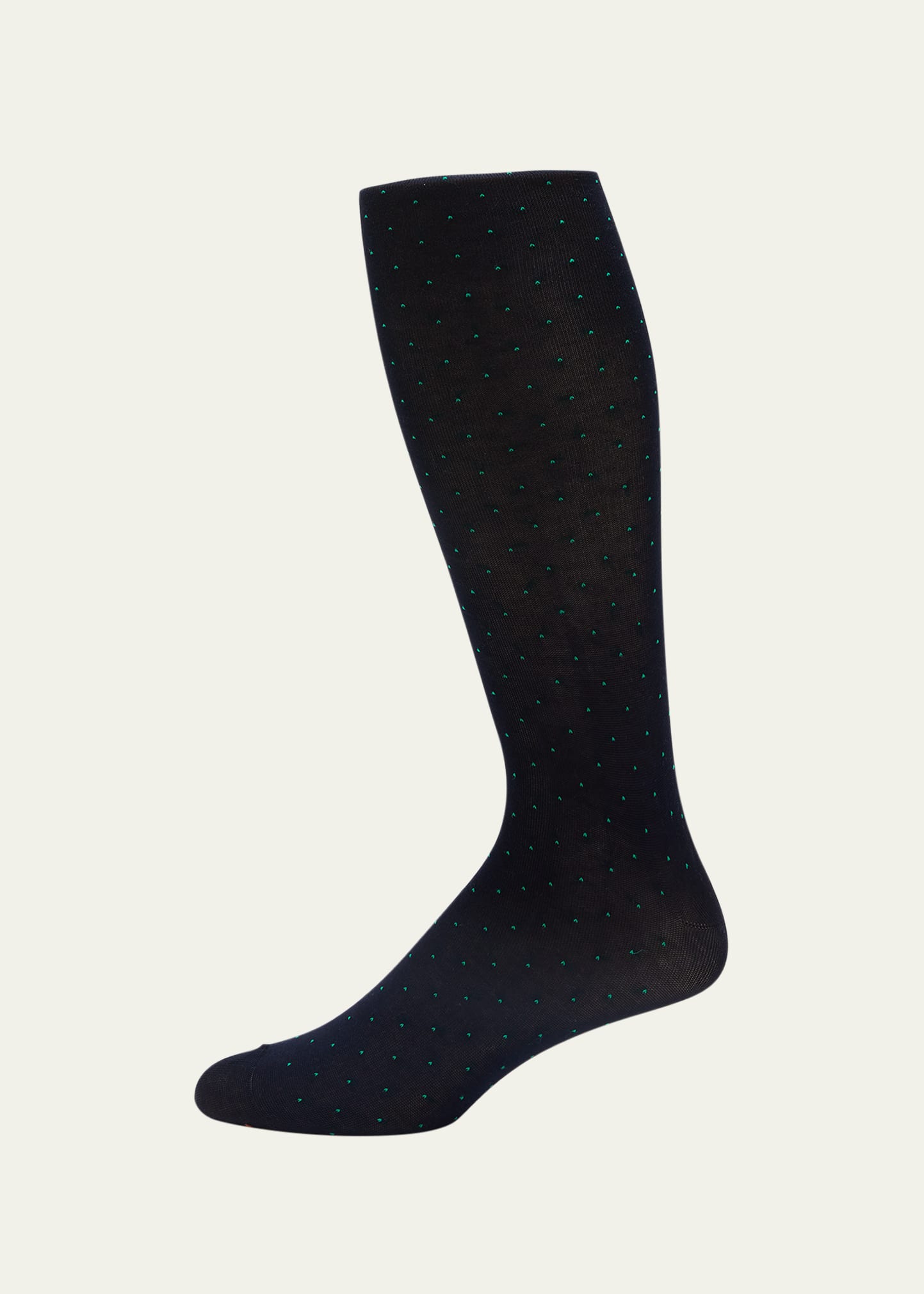 Pantherella Men's Gadsbury Pindot Crew Socks In Navy