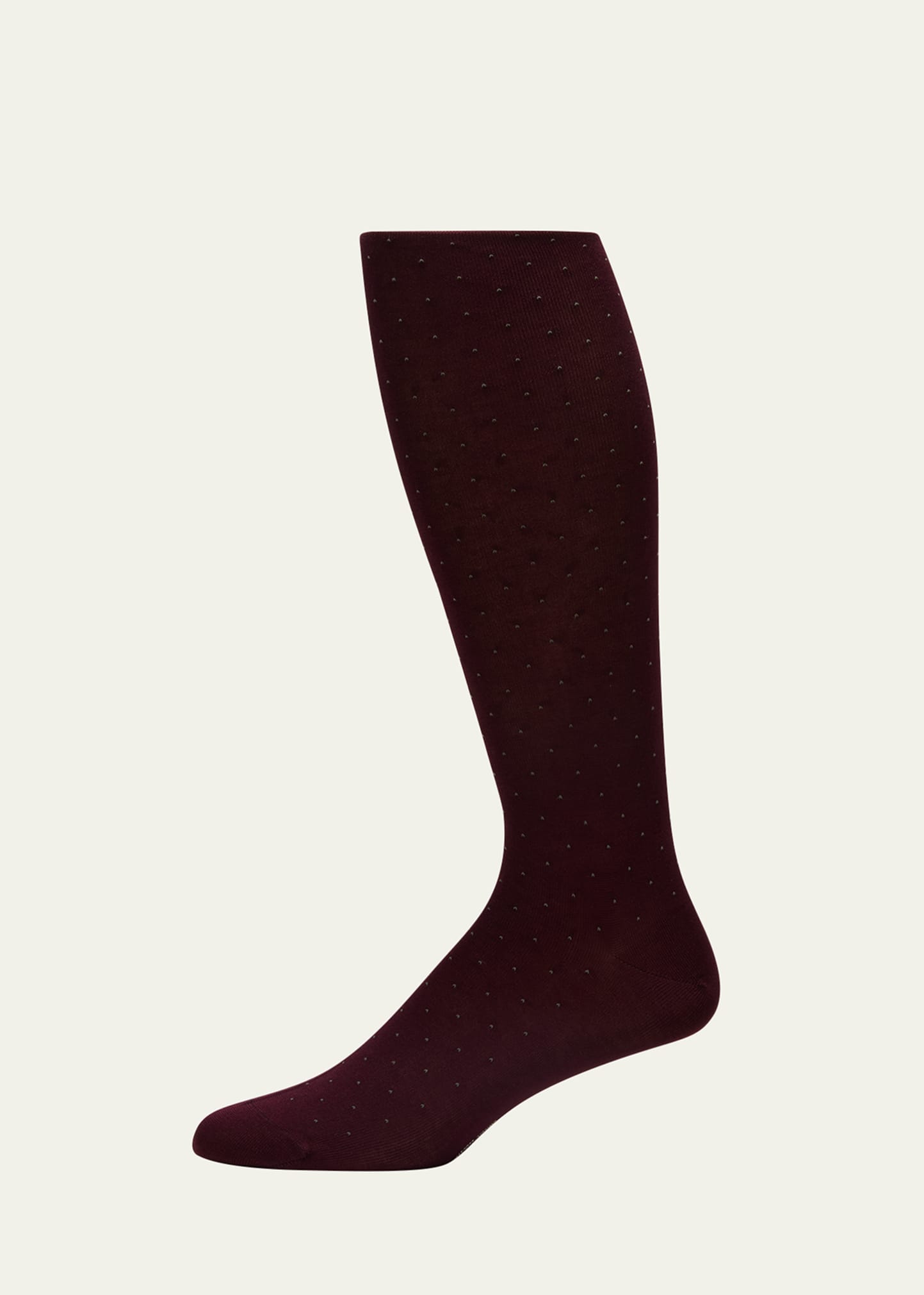 Pantherella Men's Gadsbury Pindot Crew Socks In Burgundy