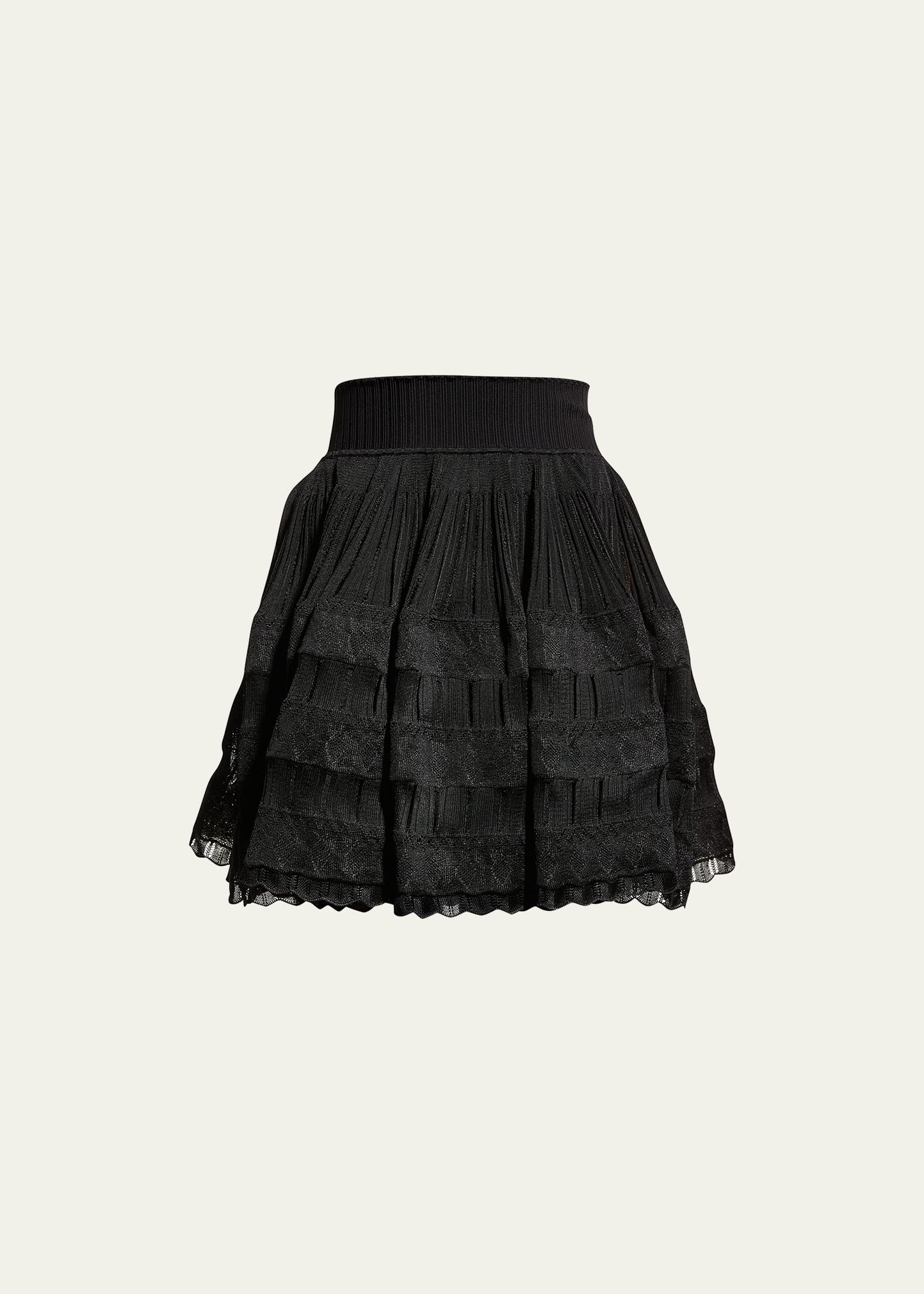 Shop Alaïa Crinoline Mini Skirt In Noir Alaia