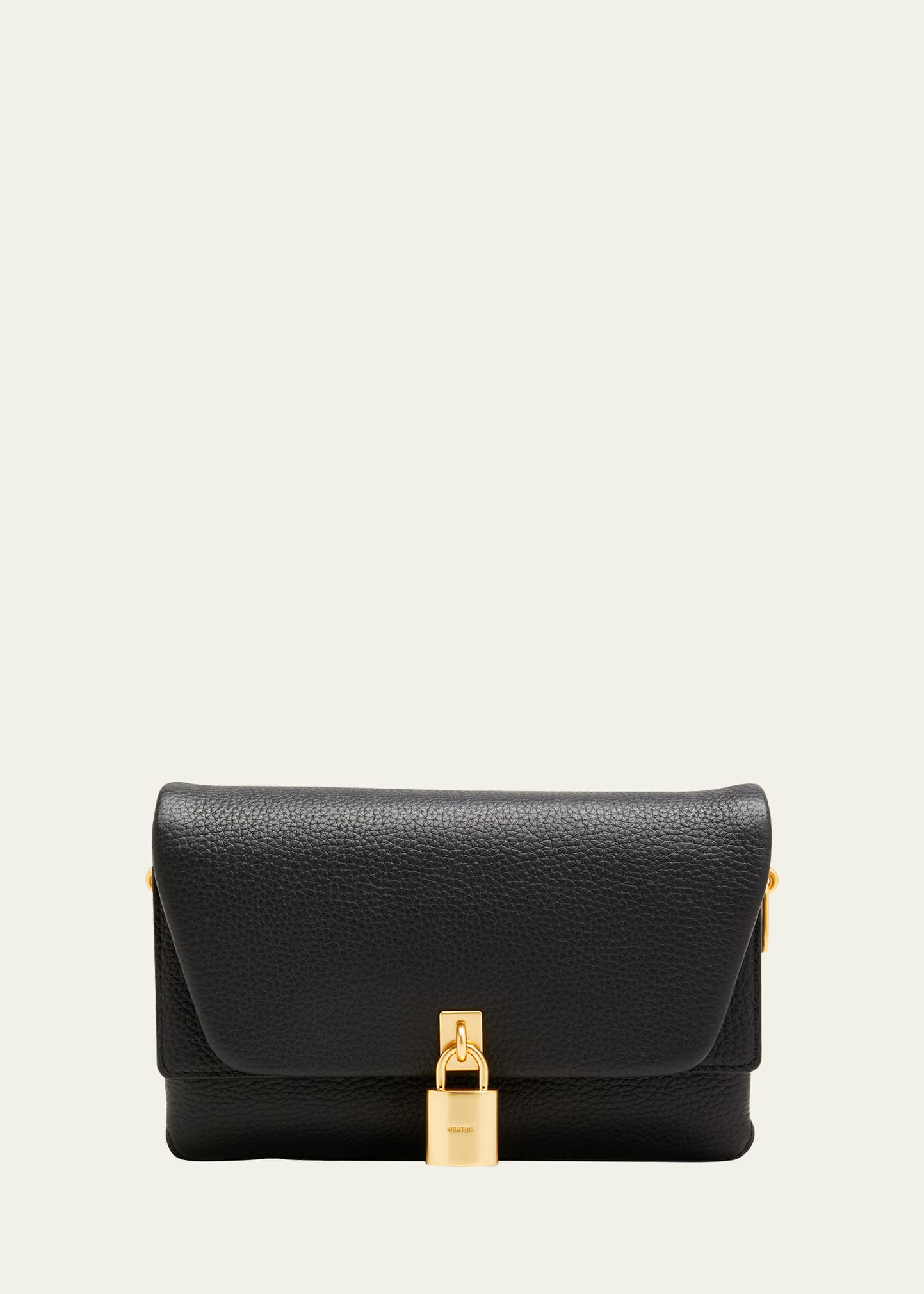 Oroton Tate Small Flap Leather Shoulder Bag In Black ModeSens