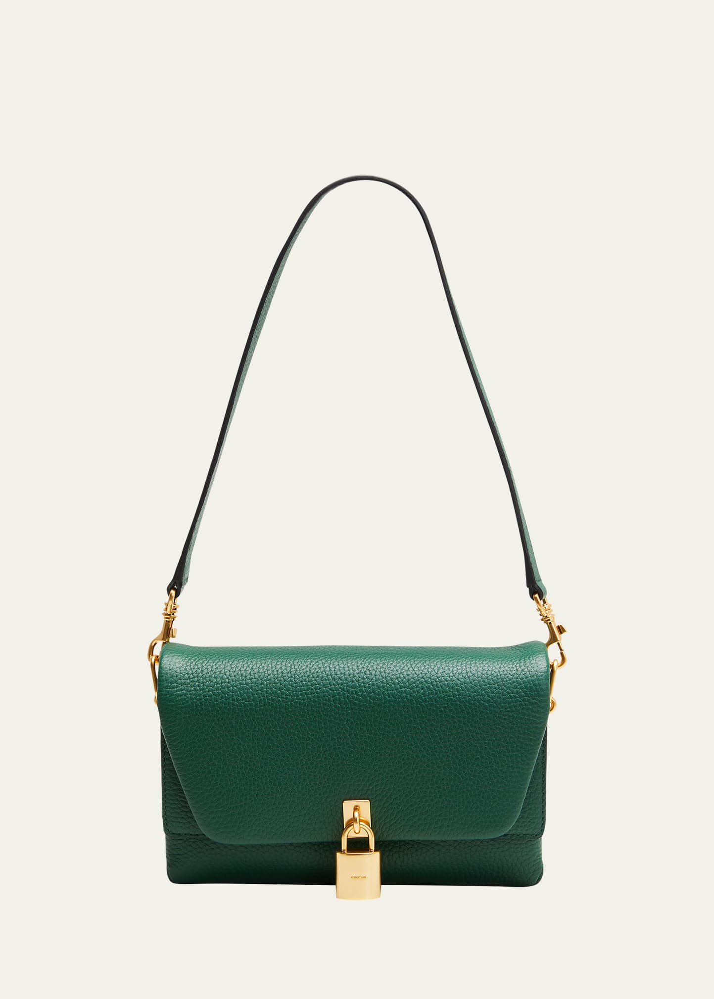 Oroton Tate Small Flap Leather Shoulder Bag In Treehouse ModeSens