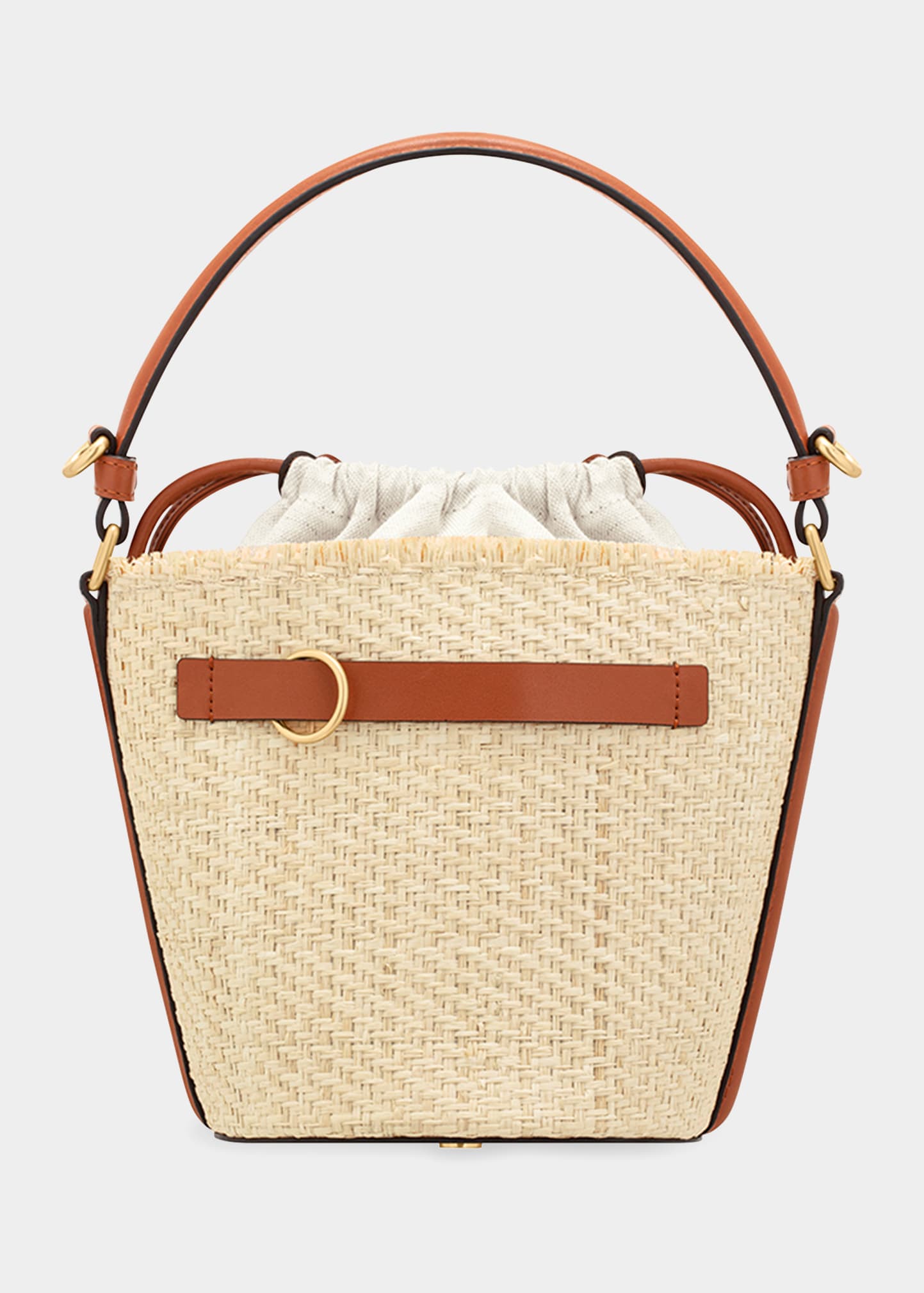 Oroton Audrey Collectable Raffia Bucket Bag In Cognac Natural ModeSens