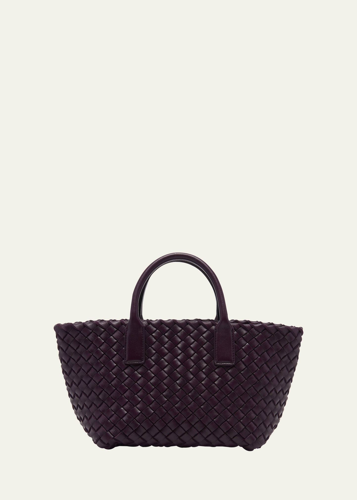 Bottega Veneta Mini Cabat Lambskin Tote Bag In 6181 Dark Mystic