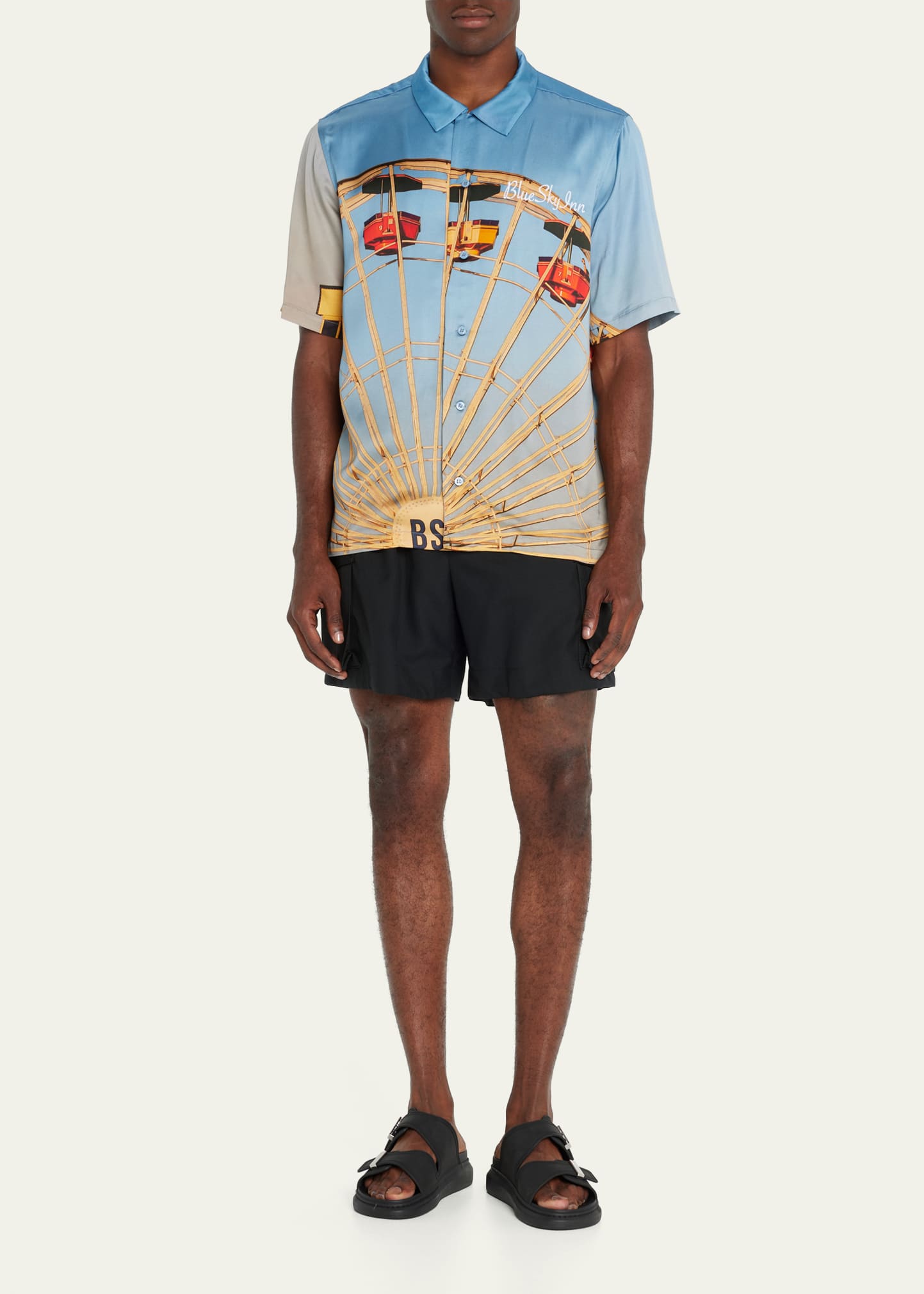 Men's Ferris Wheel-Print Sport Shirt