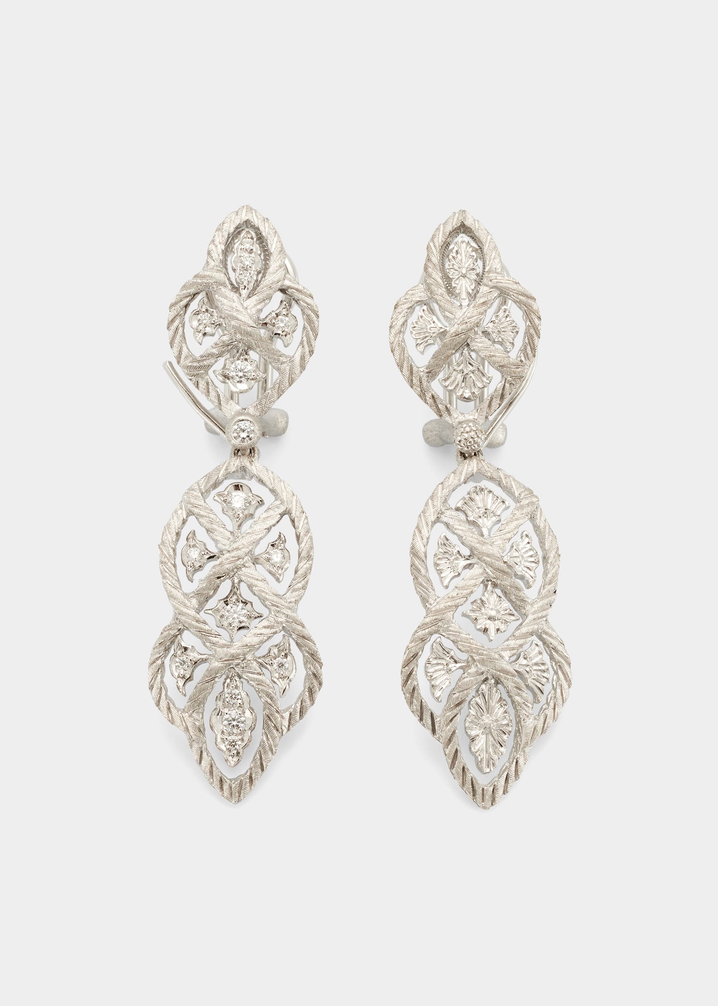 White Gold Etoilee Pendant Earrings with Diamonds