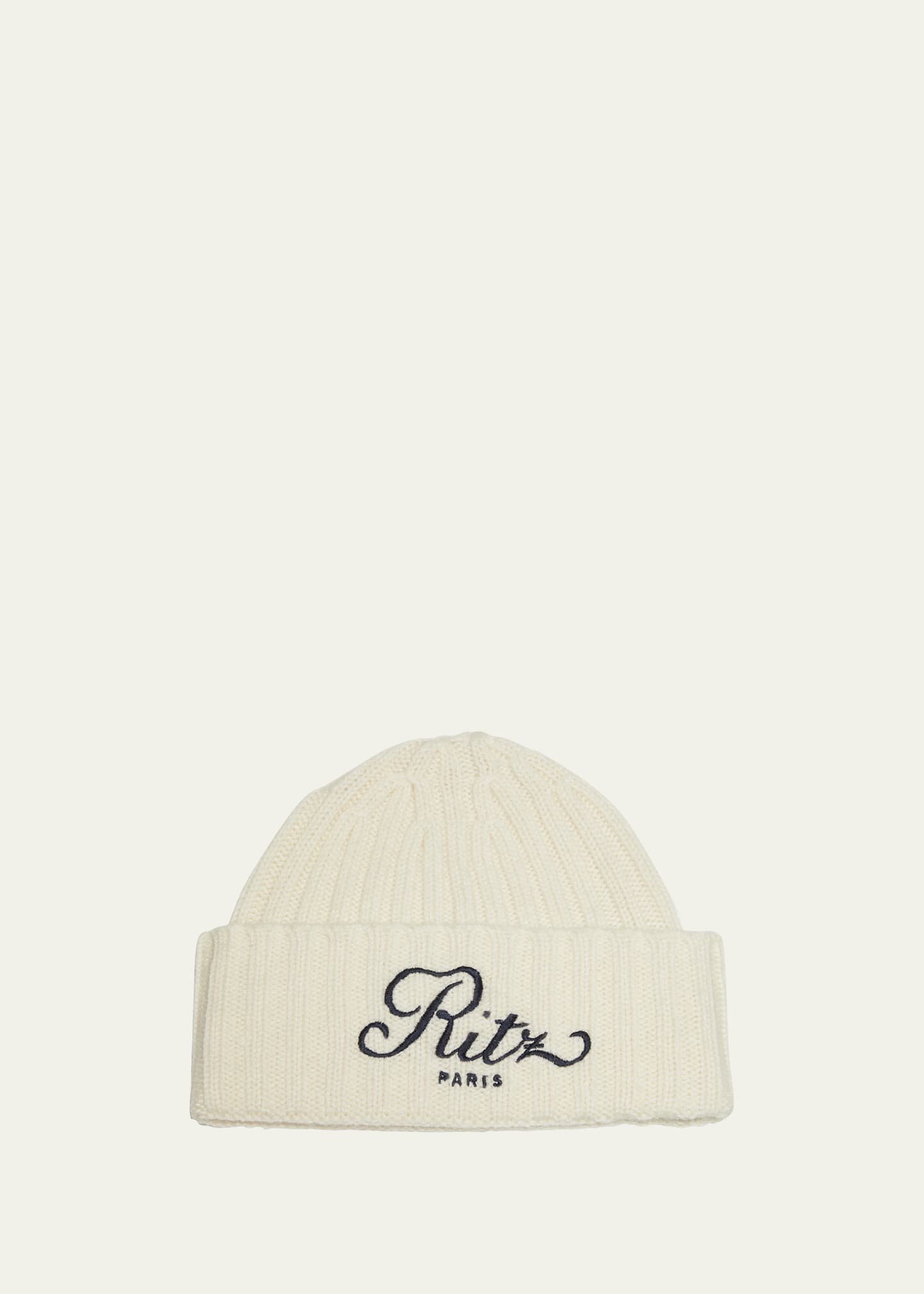 FRAME x Ritz Paris Embroidered Cable-Knit Cashmere Beanie