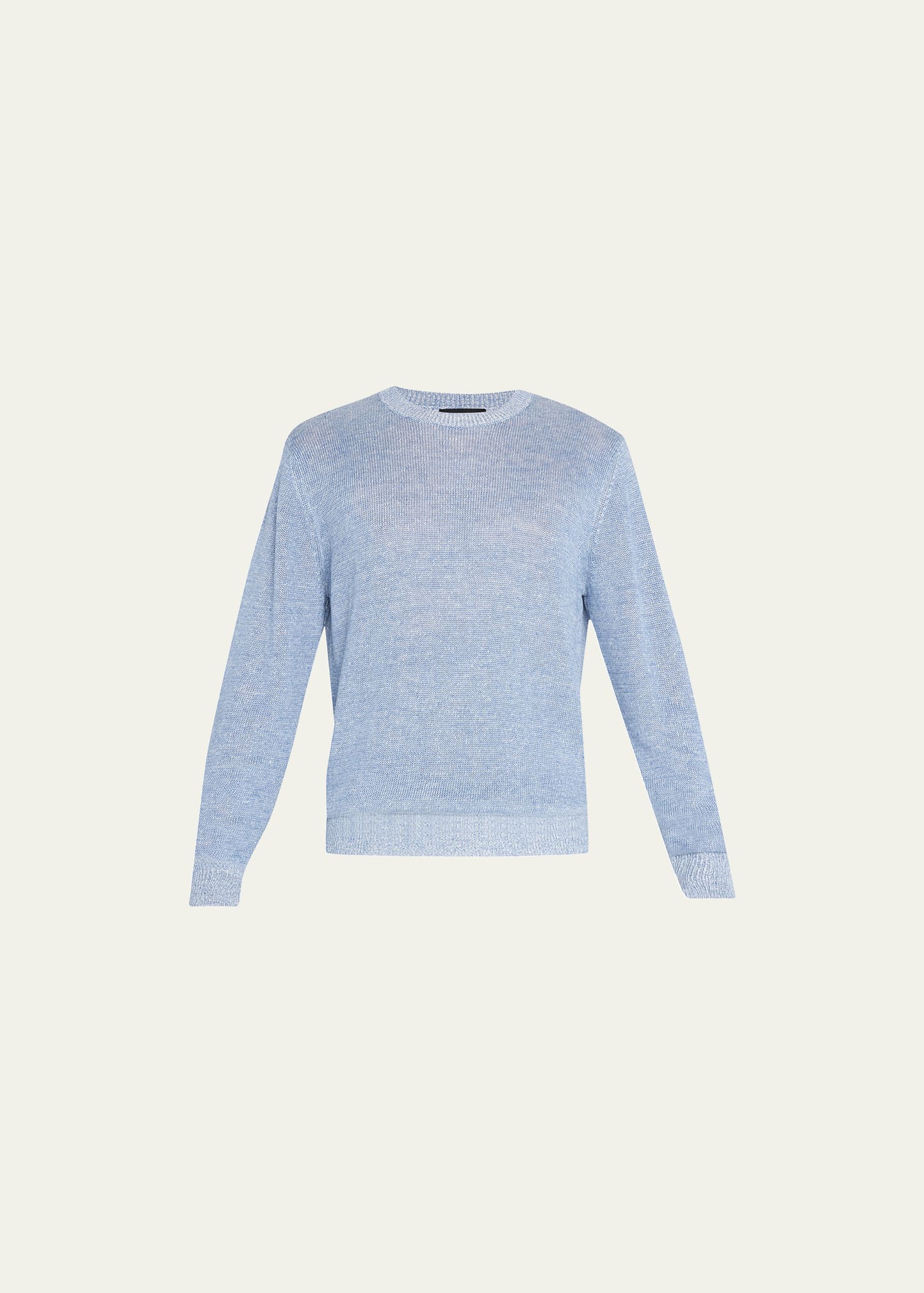 Vince Men's Plaited Linen Crew Sweater In Dk H Lucent Blue