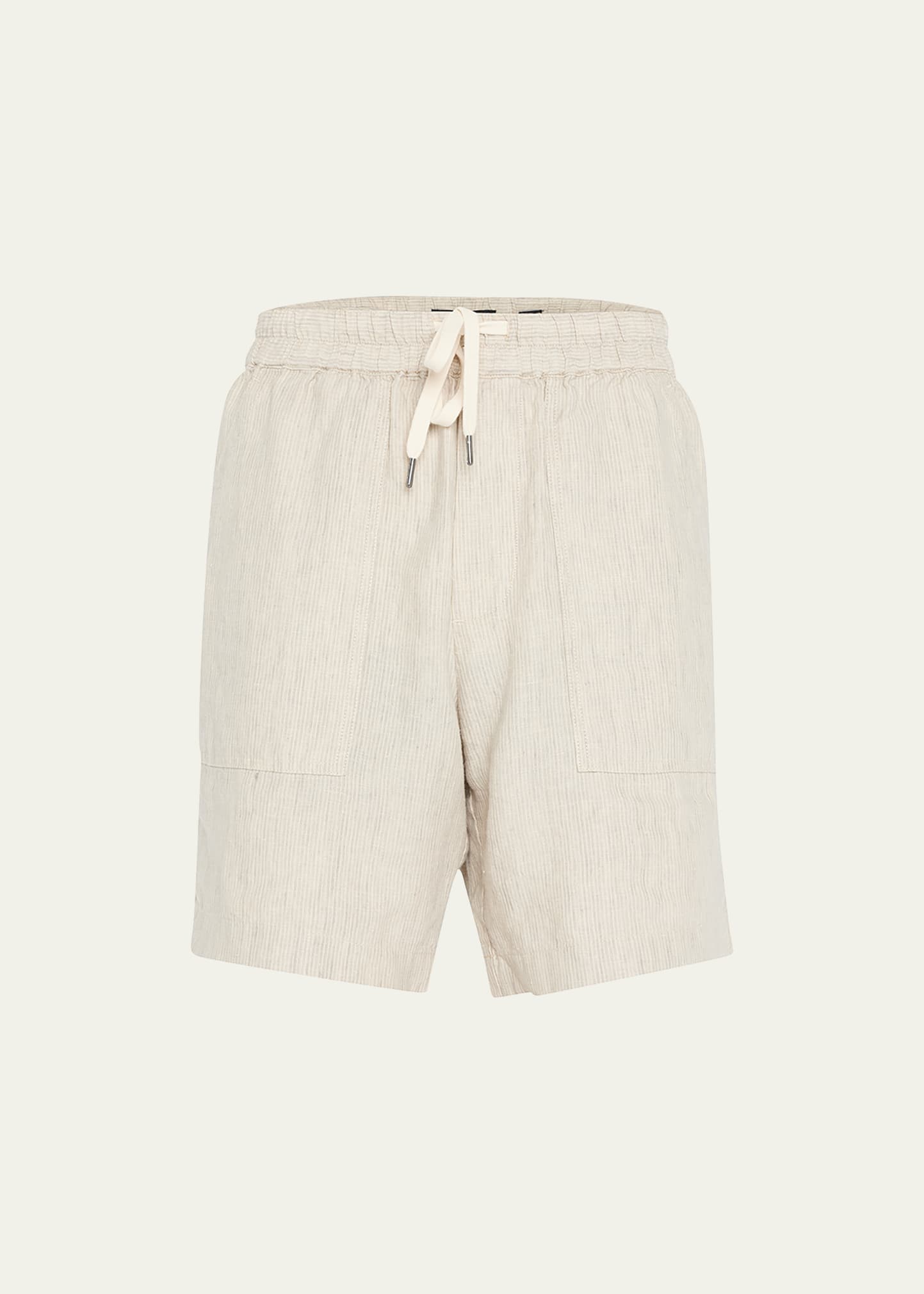 Vince Men's Hemp Micro-stripe Shorts In Salt Flats