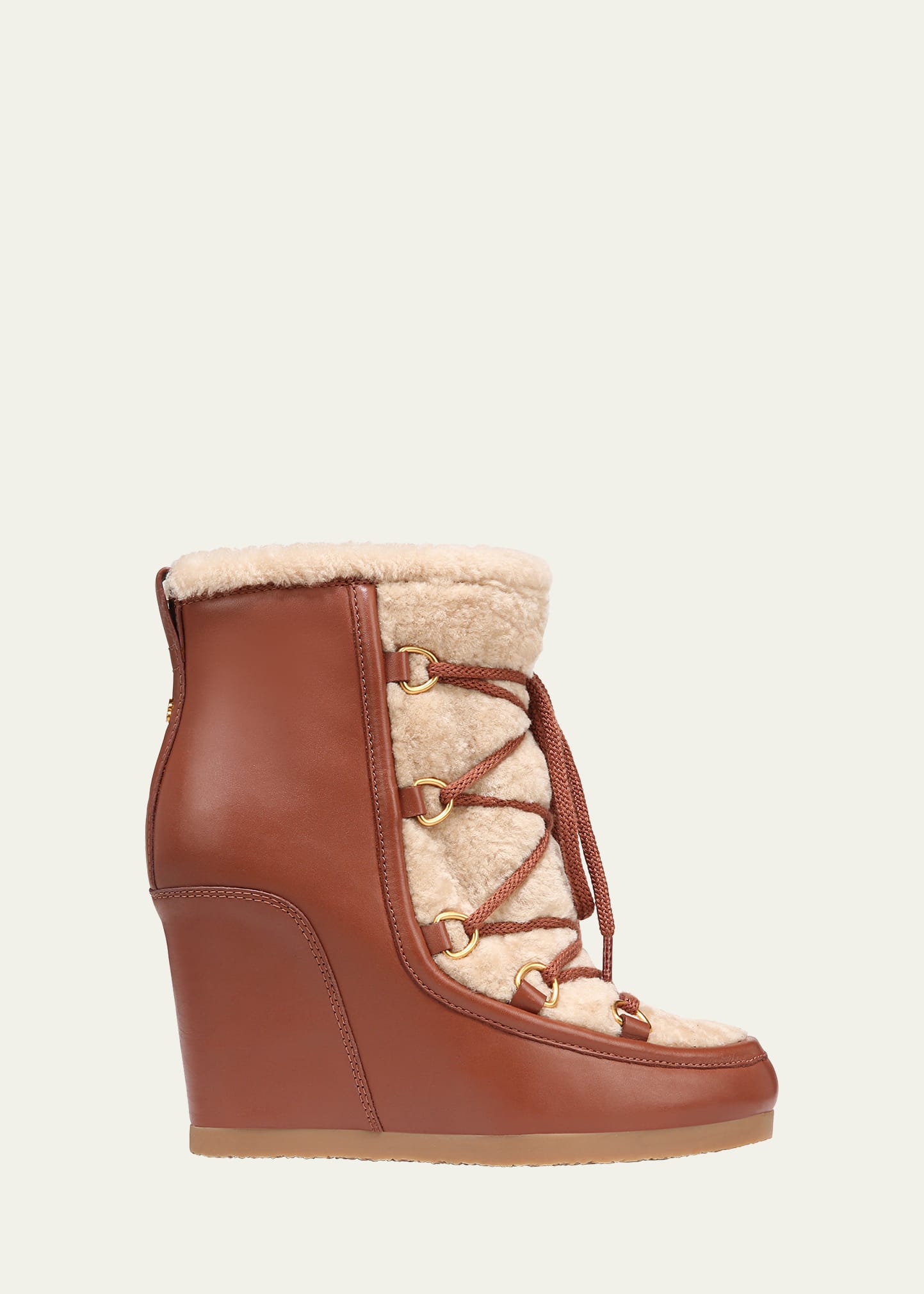 Elfred Leather Shearling Lace-Up Booties