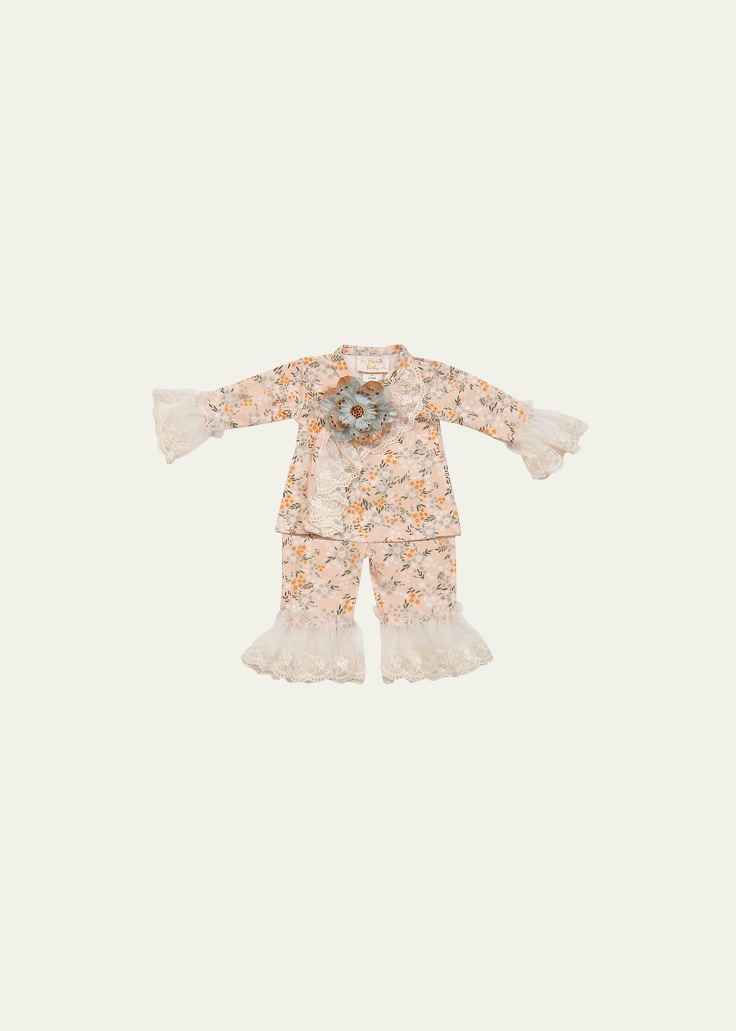 Haute Baby Kids' Girl's Ava's Garden Top And Pants Set In Multi