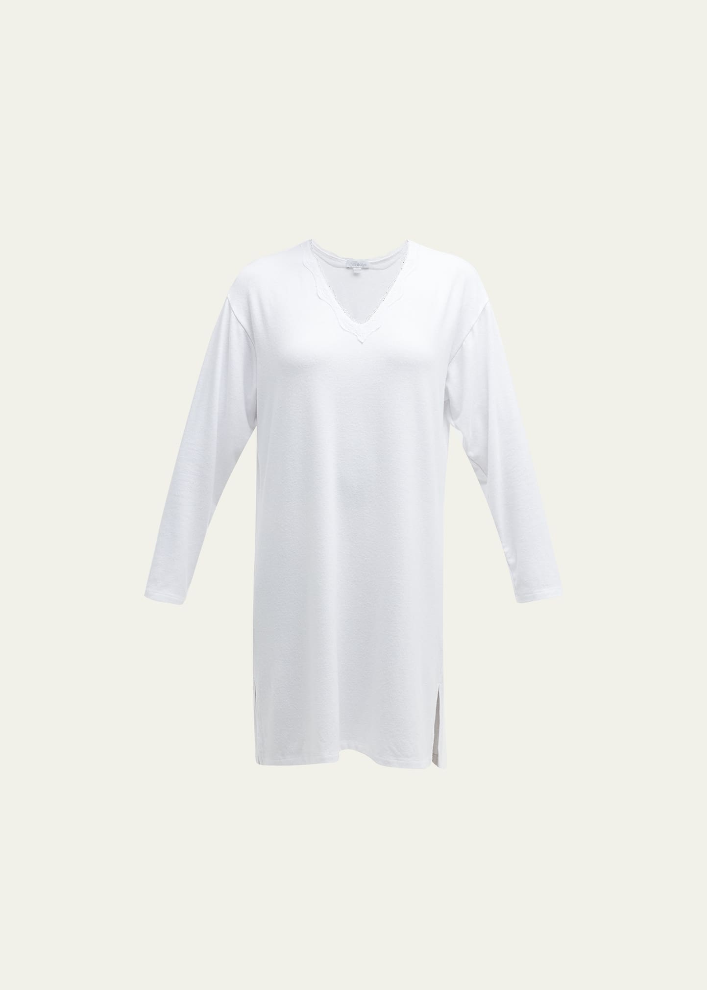 Andine Carlotta Oversized Lace-Trim Sleep Shirt