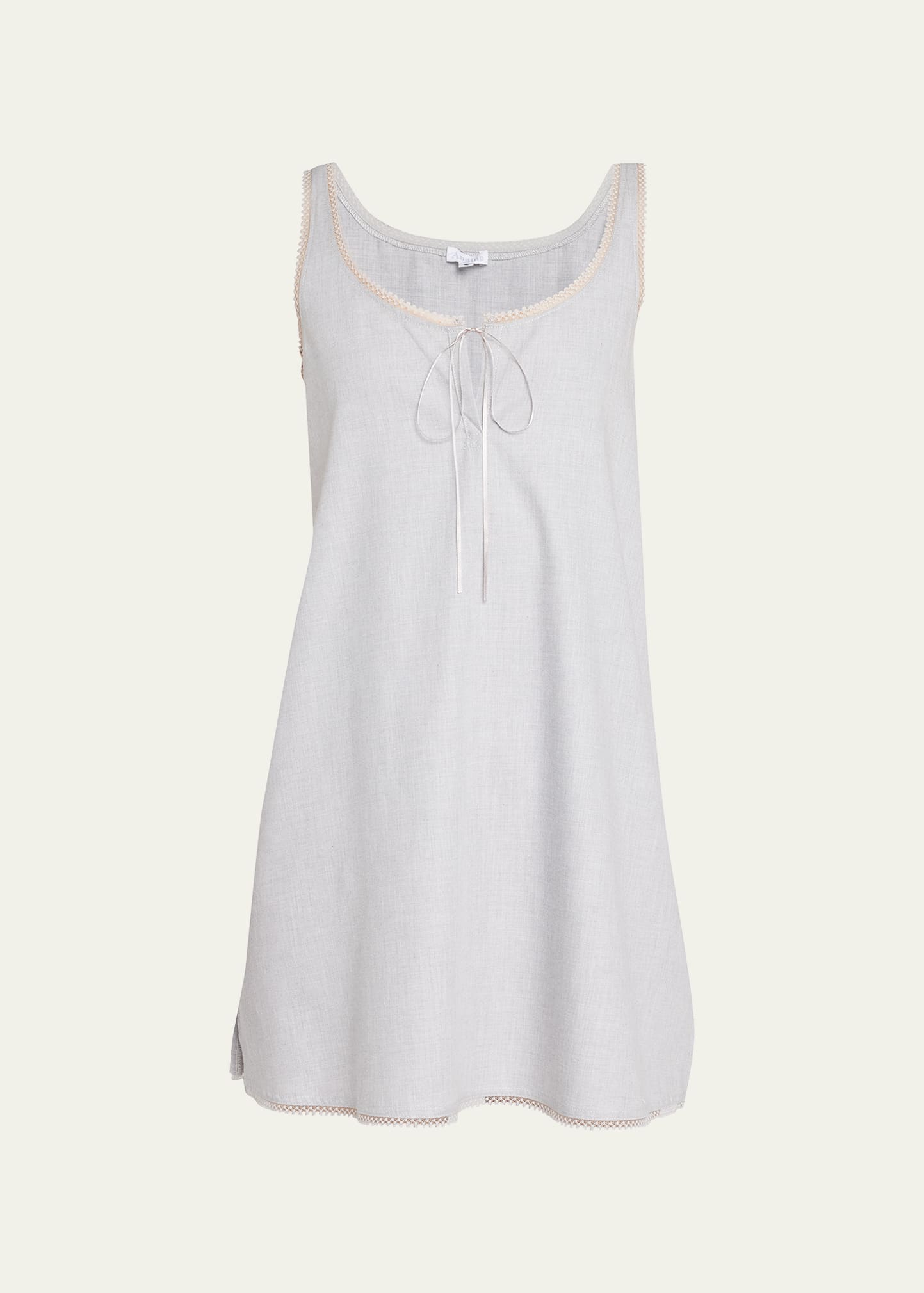 Anzu Side-Slit Lace-Trim Chemise