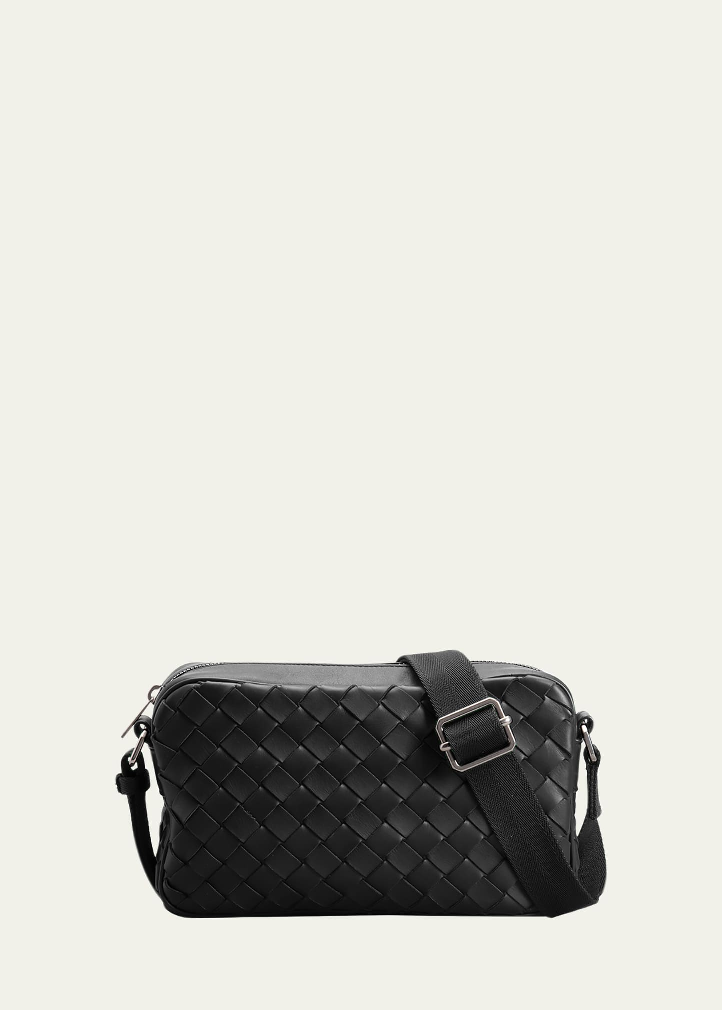 Bottega Veneta Men's Intrecciato Leather Camera Crossbody Bag