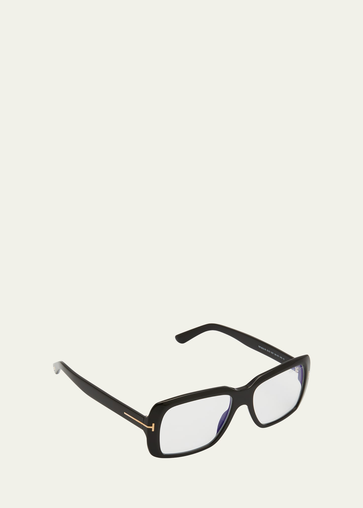Tom Ford Blue Filtering Square Acetate Glasses In Black