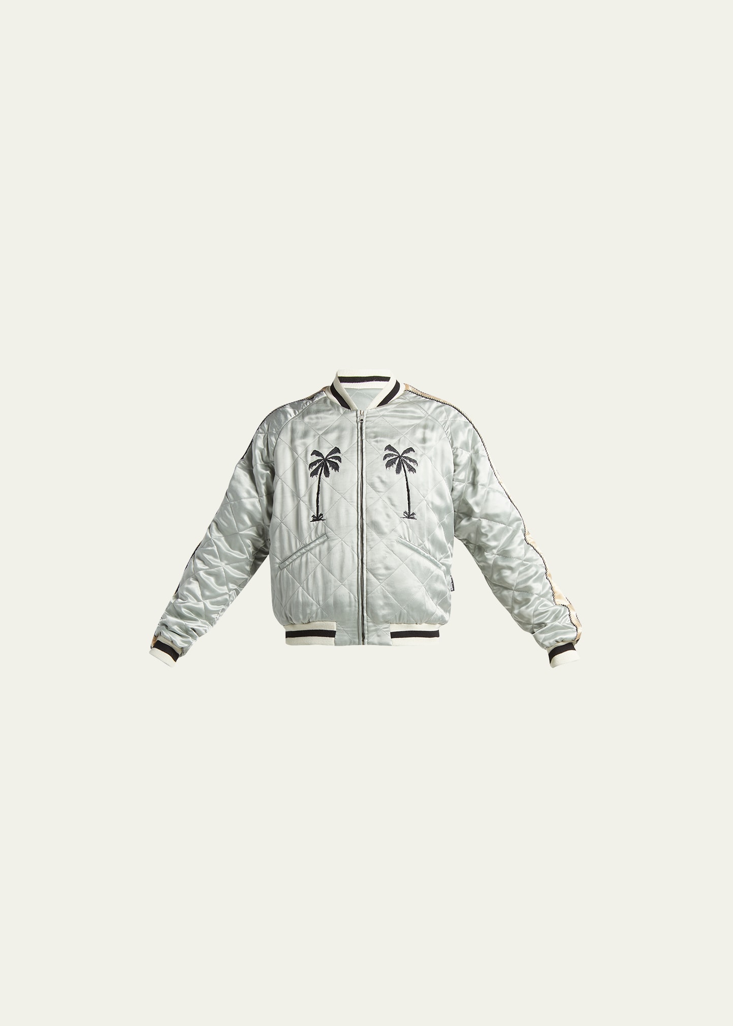 Palm Angels Men's Life Is Palm Quilted Souvenir Jacket