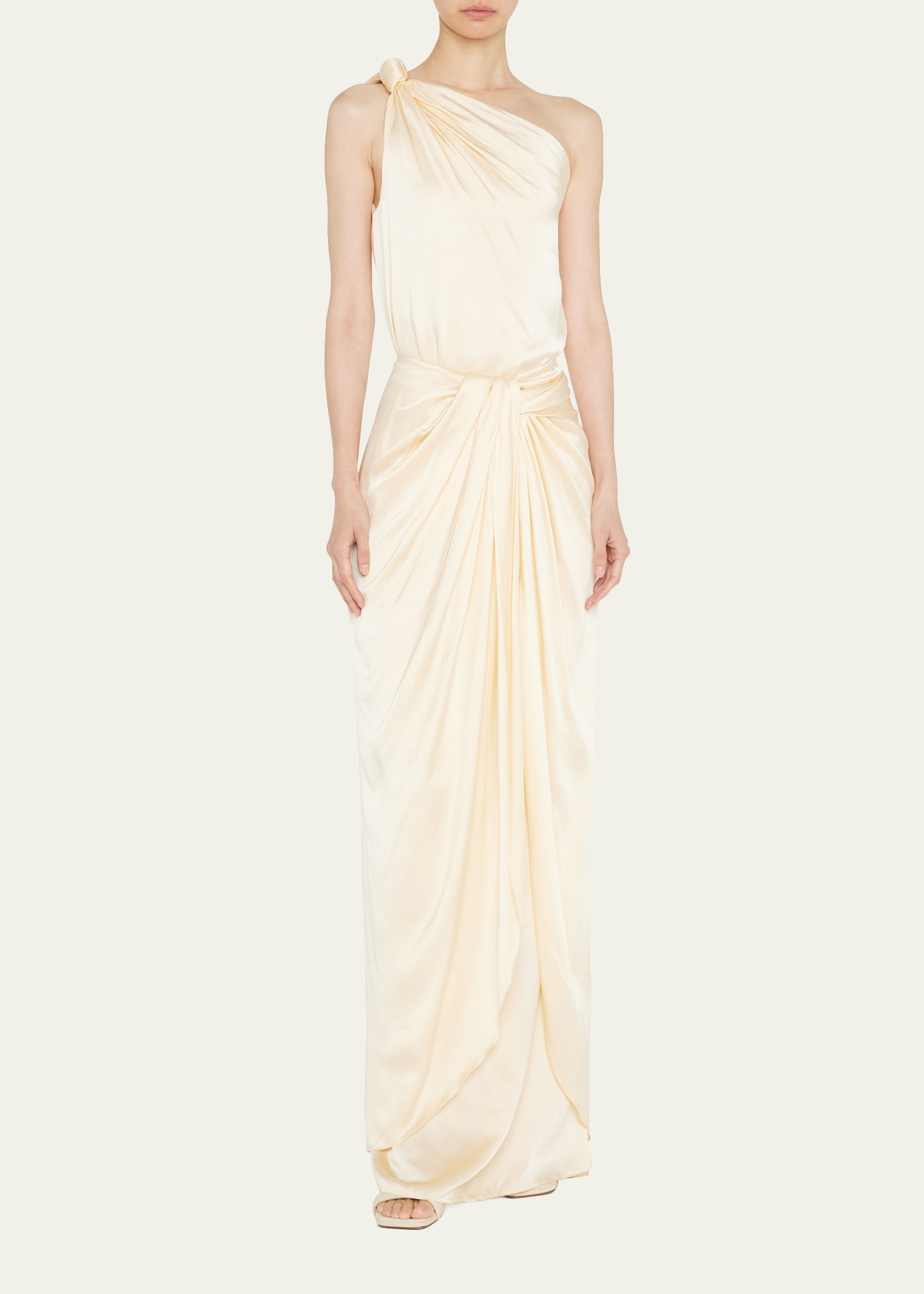 Saree Way Of Life One-Shoulder Silk Maxi Dress