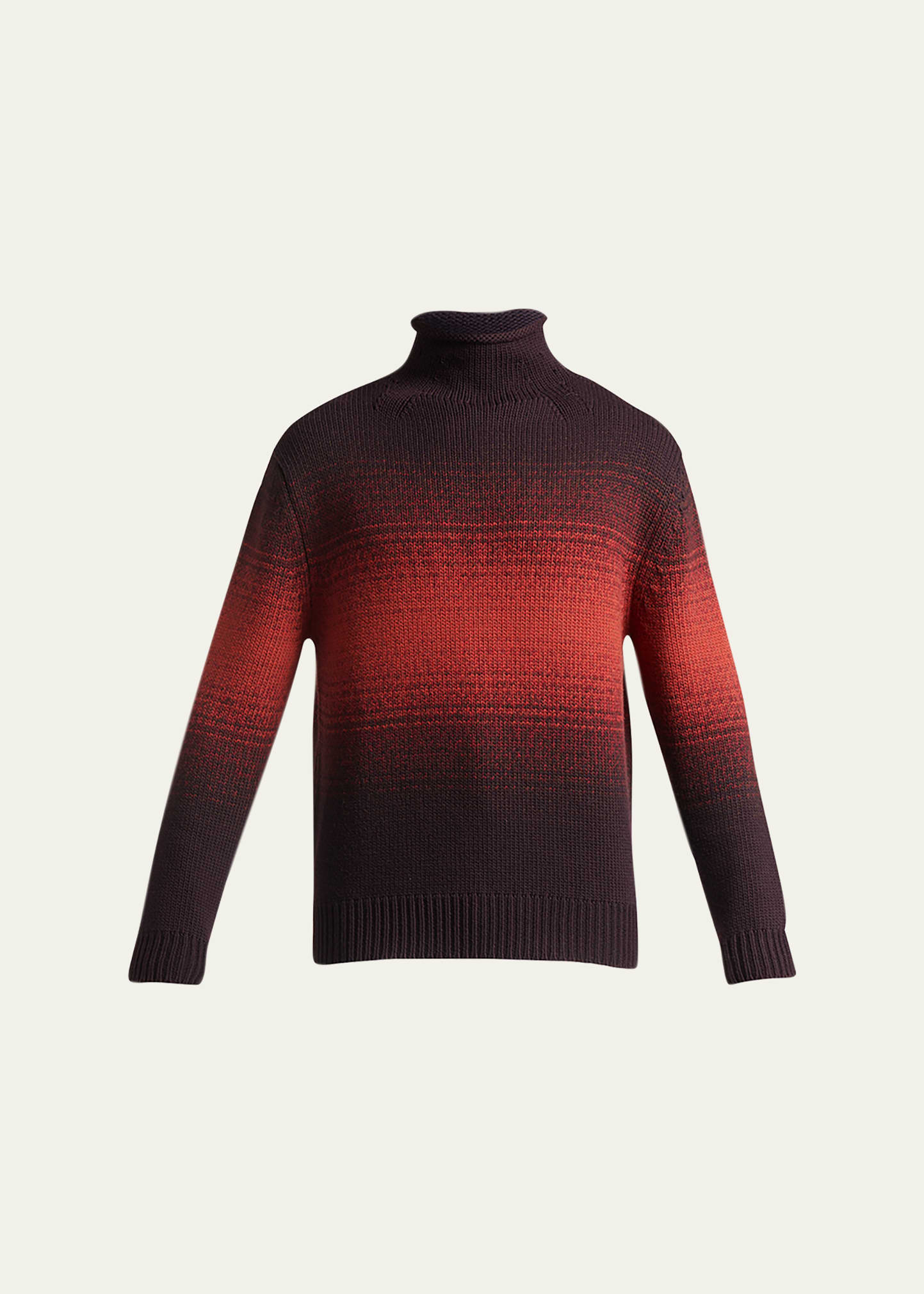 Zegna Men's Degradé Wook-knit Turtleneck Sweater In Black