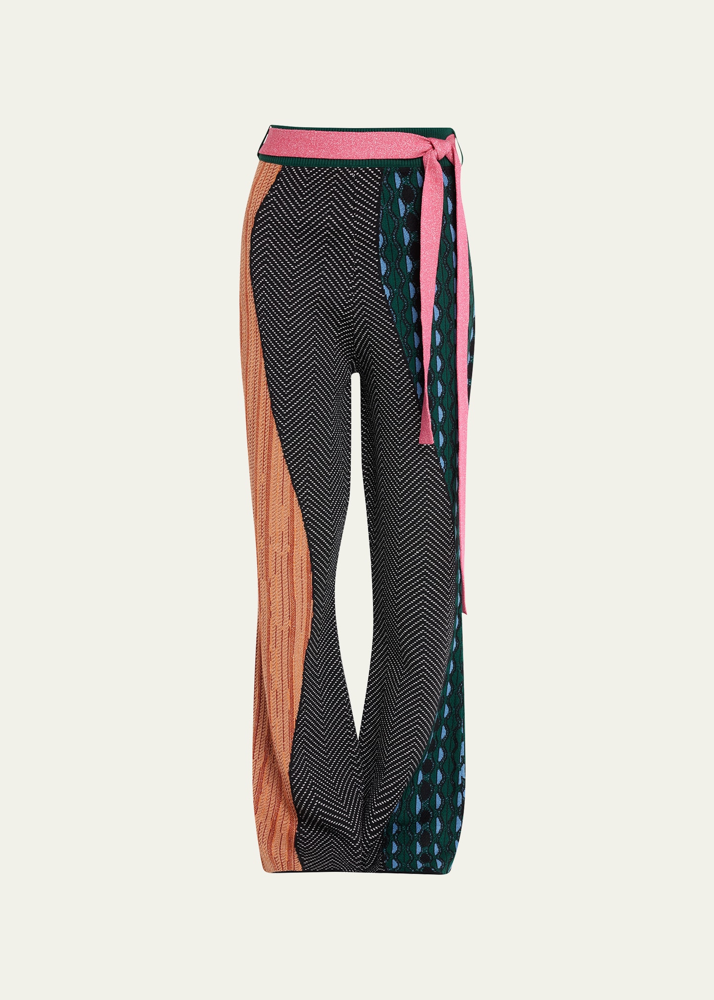 AHLUWALIA KNIT PATCHWORK TROUSERS