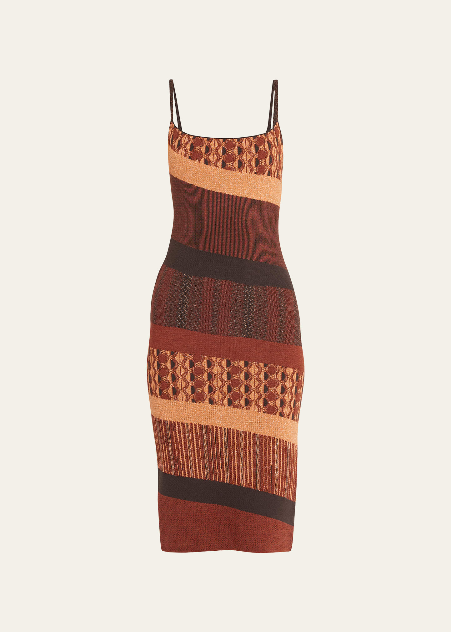 Knit Patchwork Midi Dress