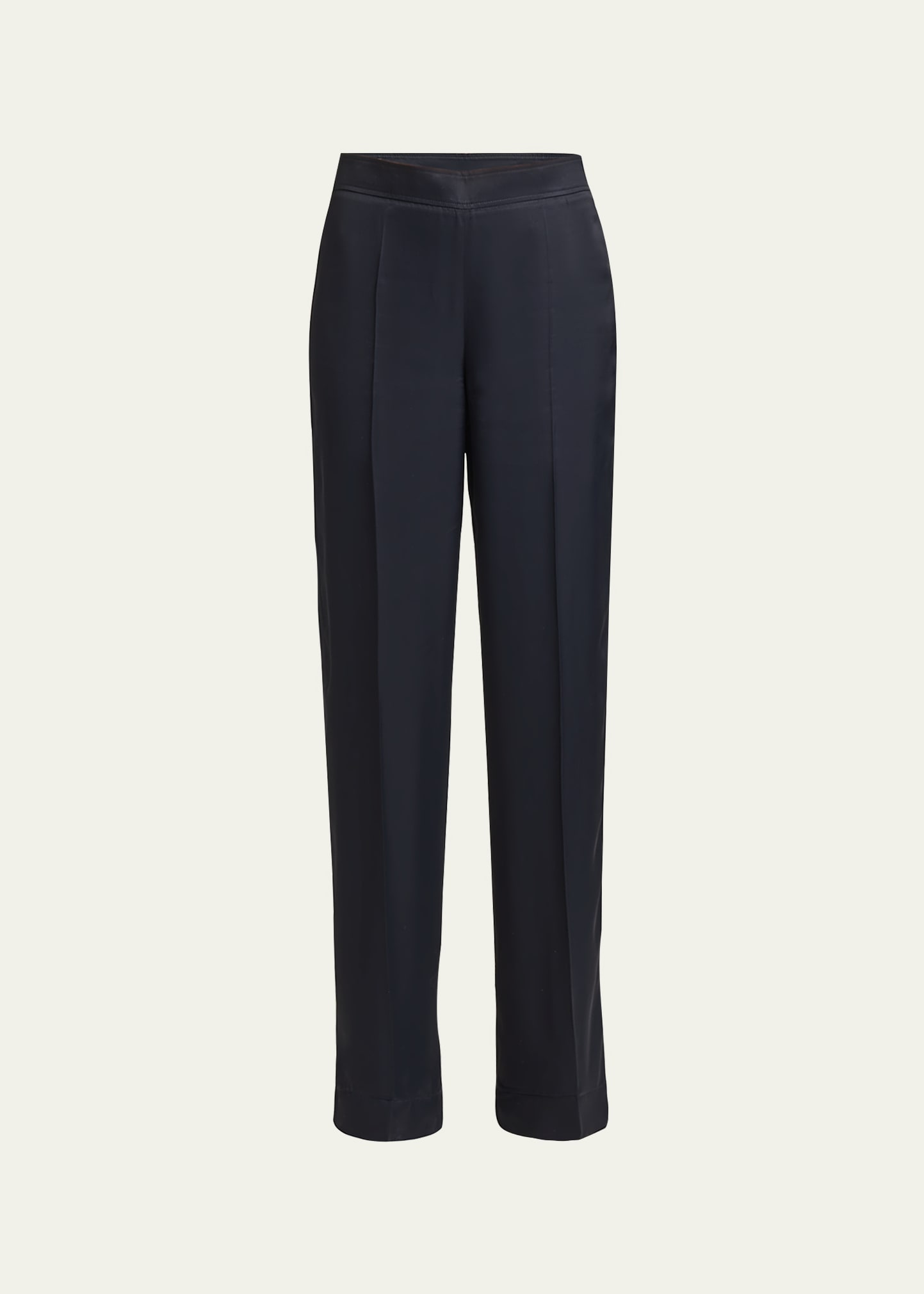 Jil Sander High-rise Wide-leg Matte Fluid Trousers In Navy