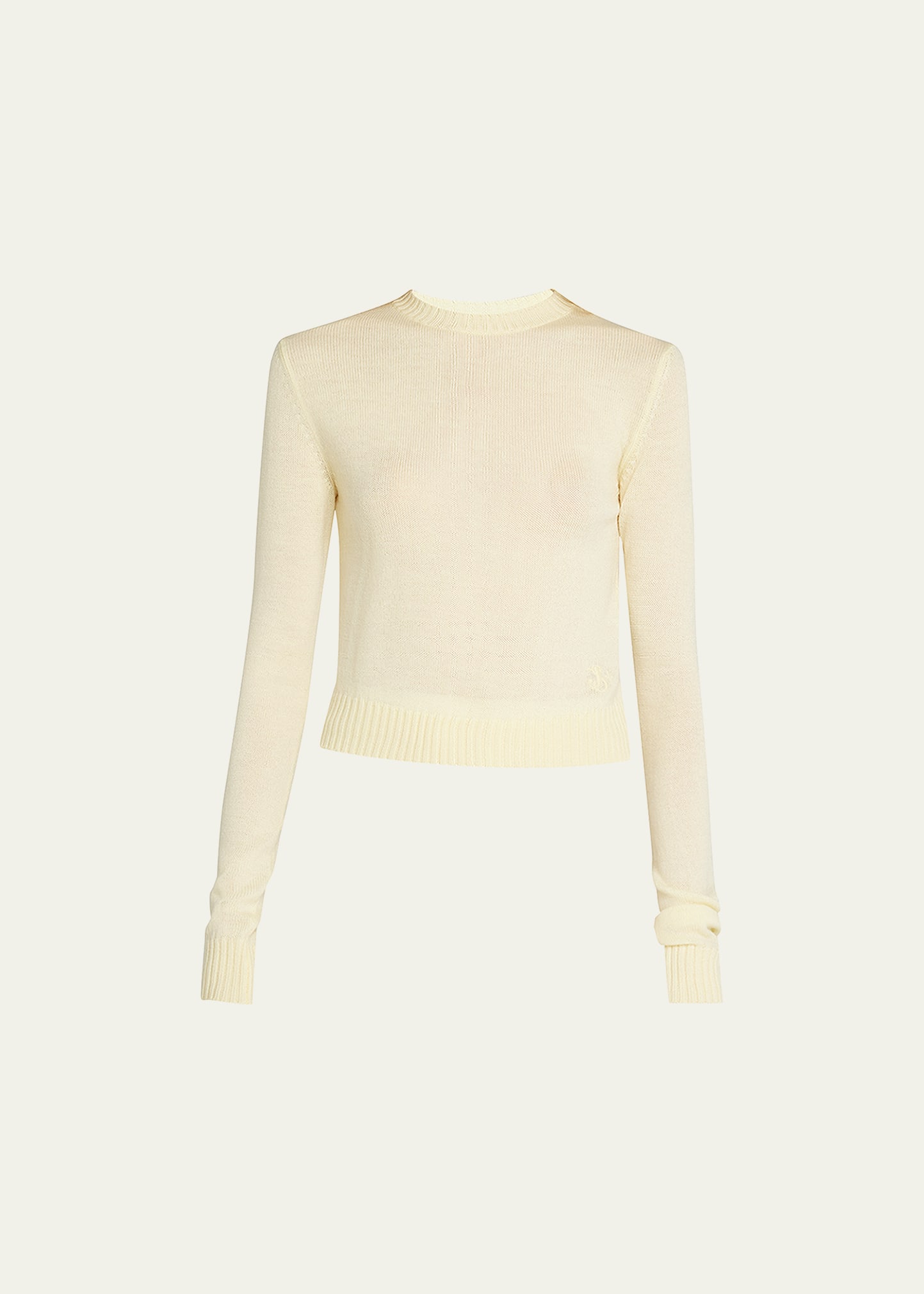 Jil Sander Long-Sleeve Wool Crop Sweater