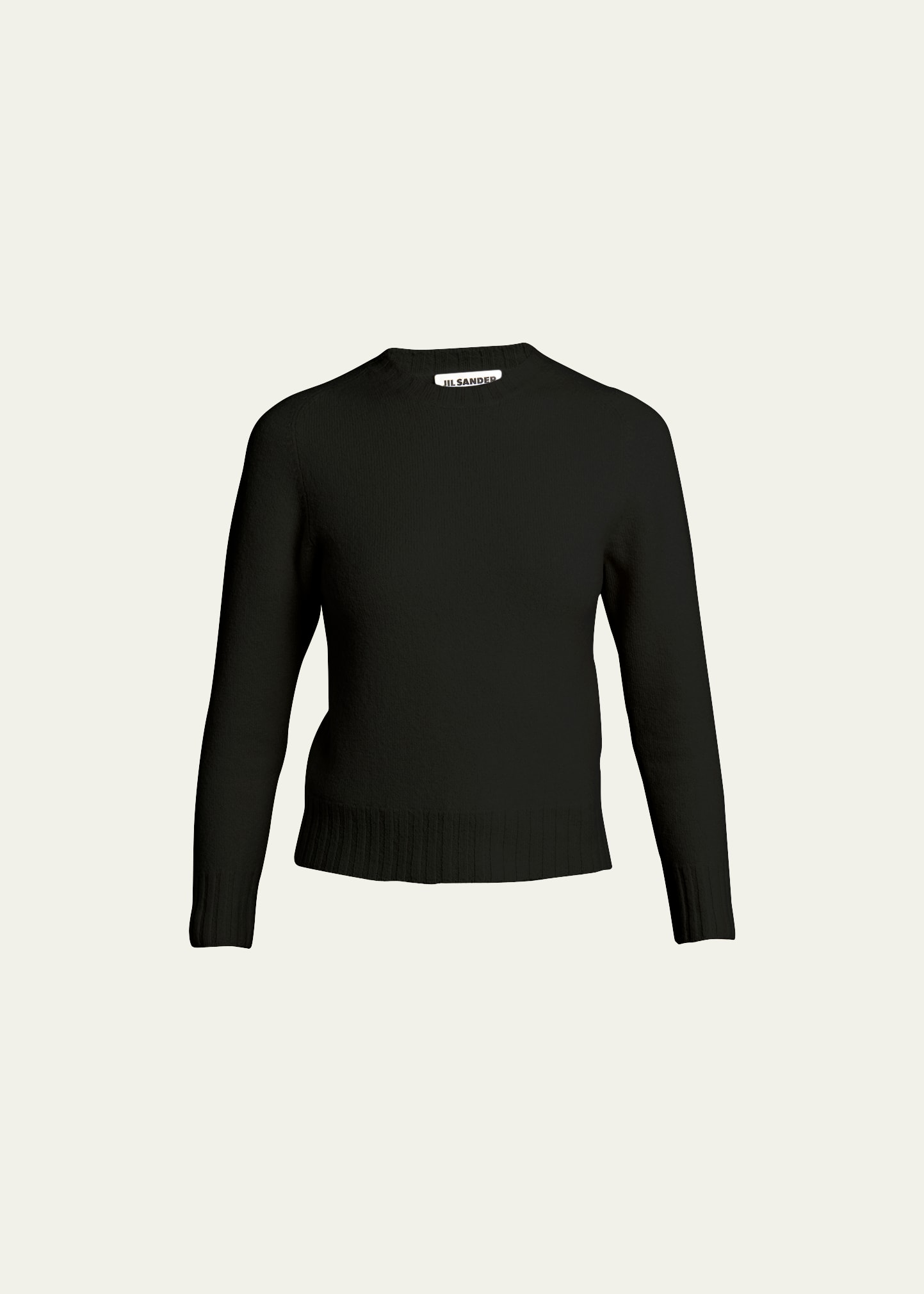 Jil Sander Round-neck Wool Sweater In Black