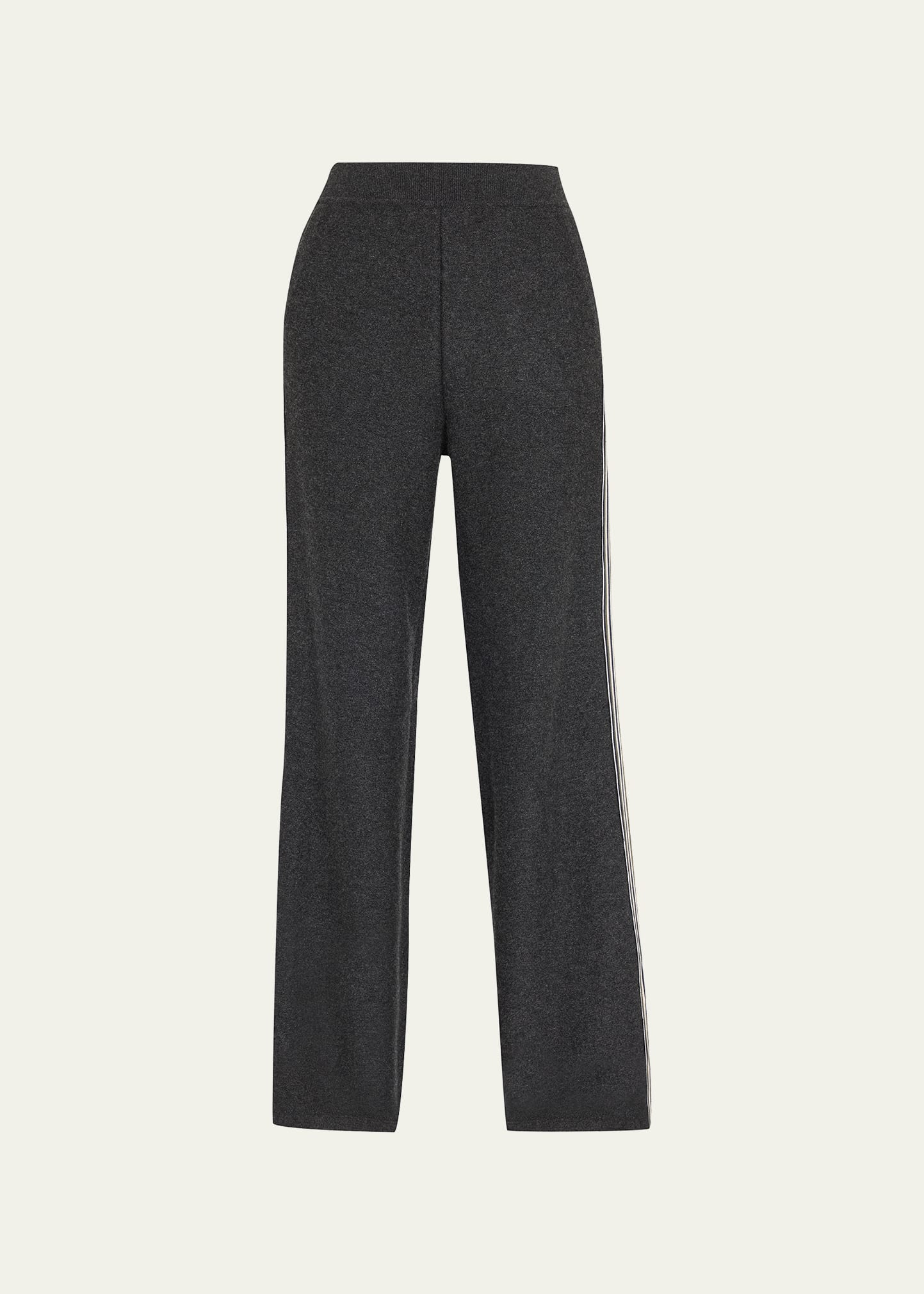 Loro Piana Suitcase Stripe Wide Leg Pants In Dark Grey