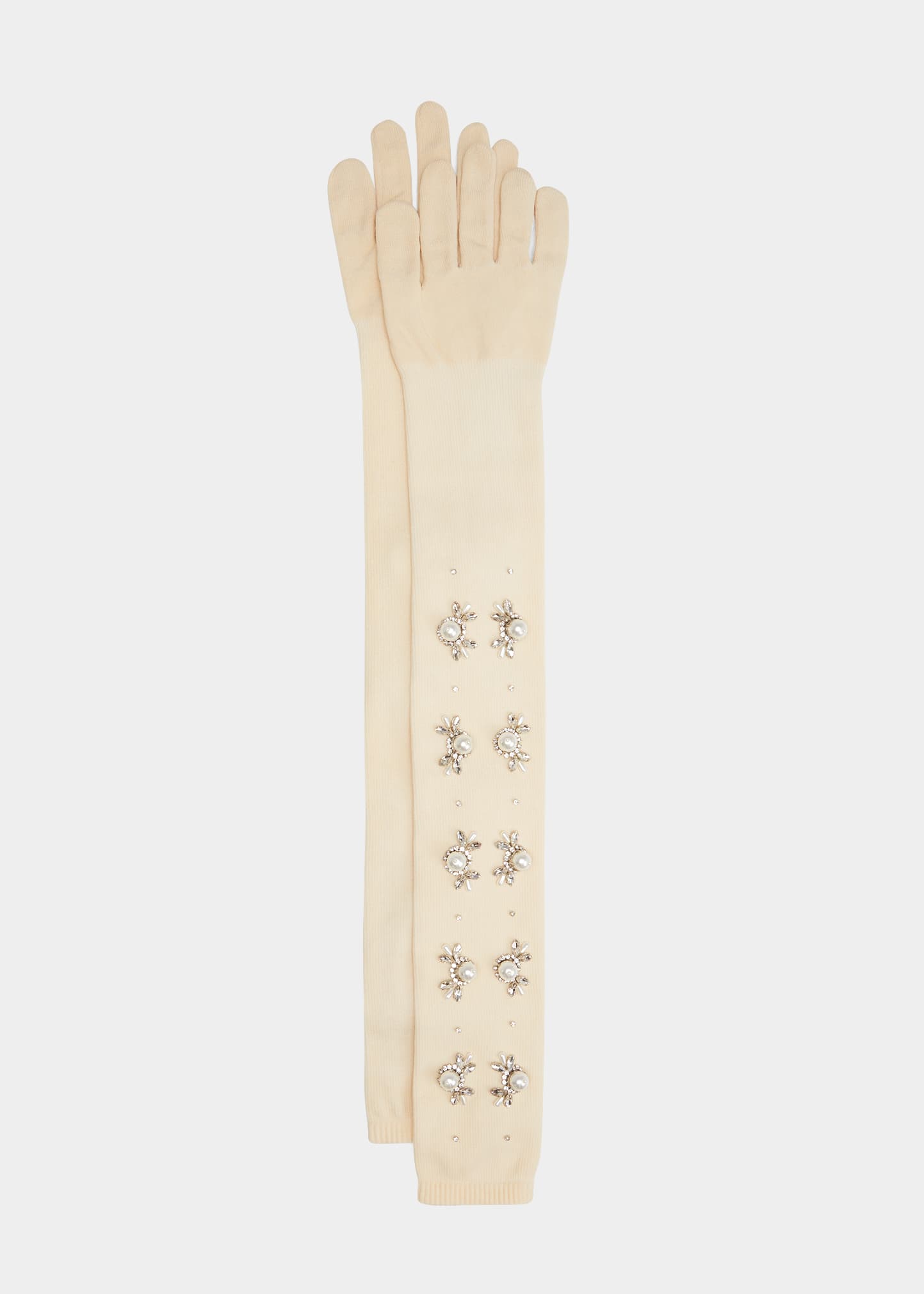 Simone Rocha Long Crystal Turbo Embellished Gloves | Smart Closet