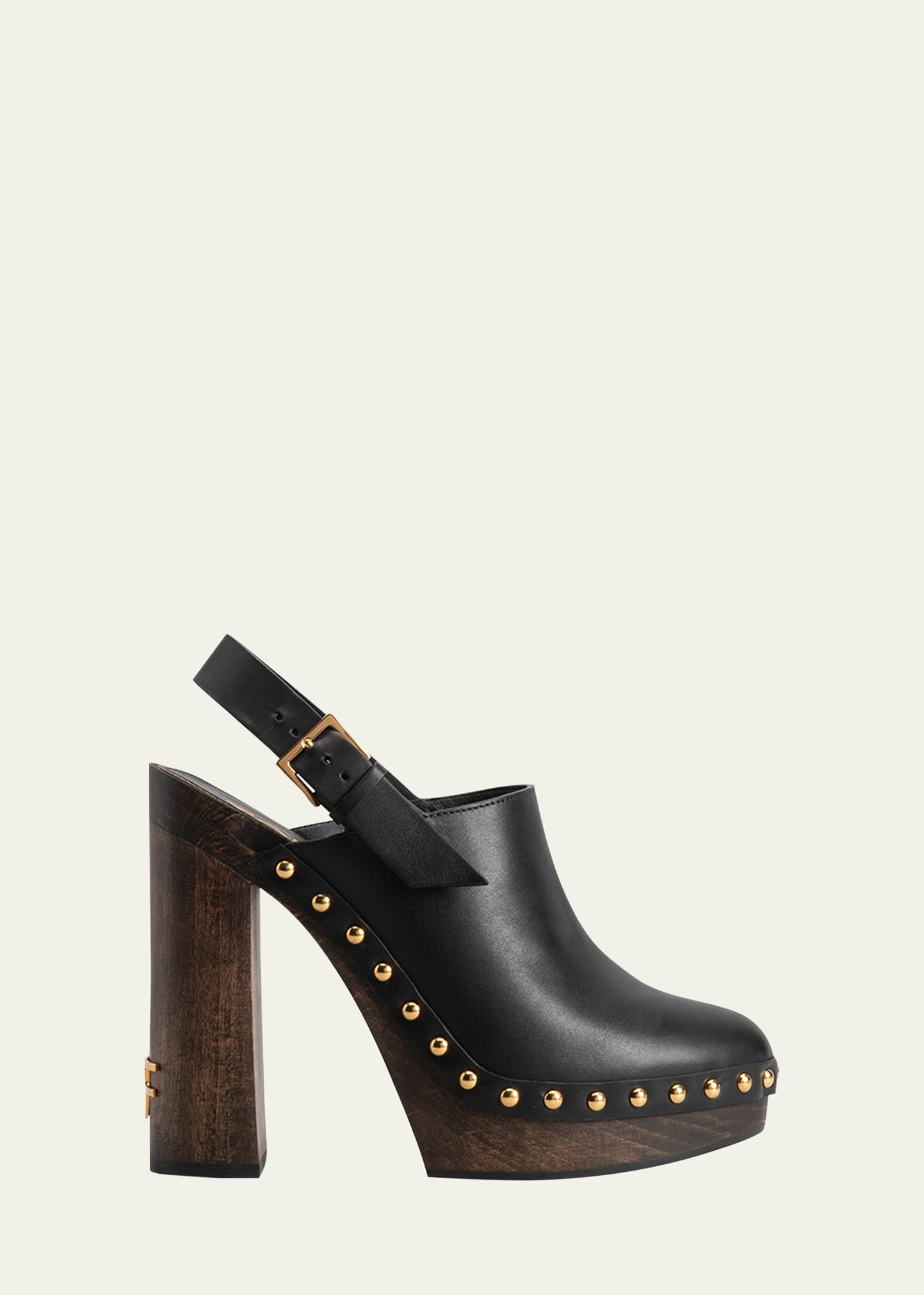 TOM FORD LEATHER STUD SLINGBACK CLOGS