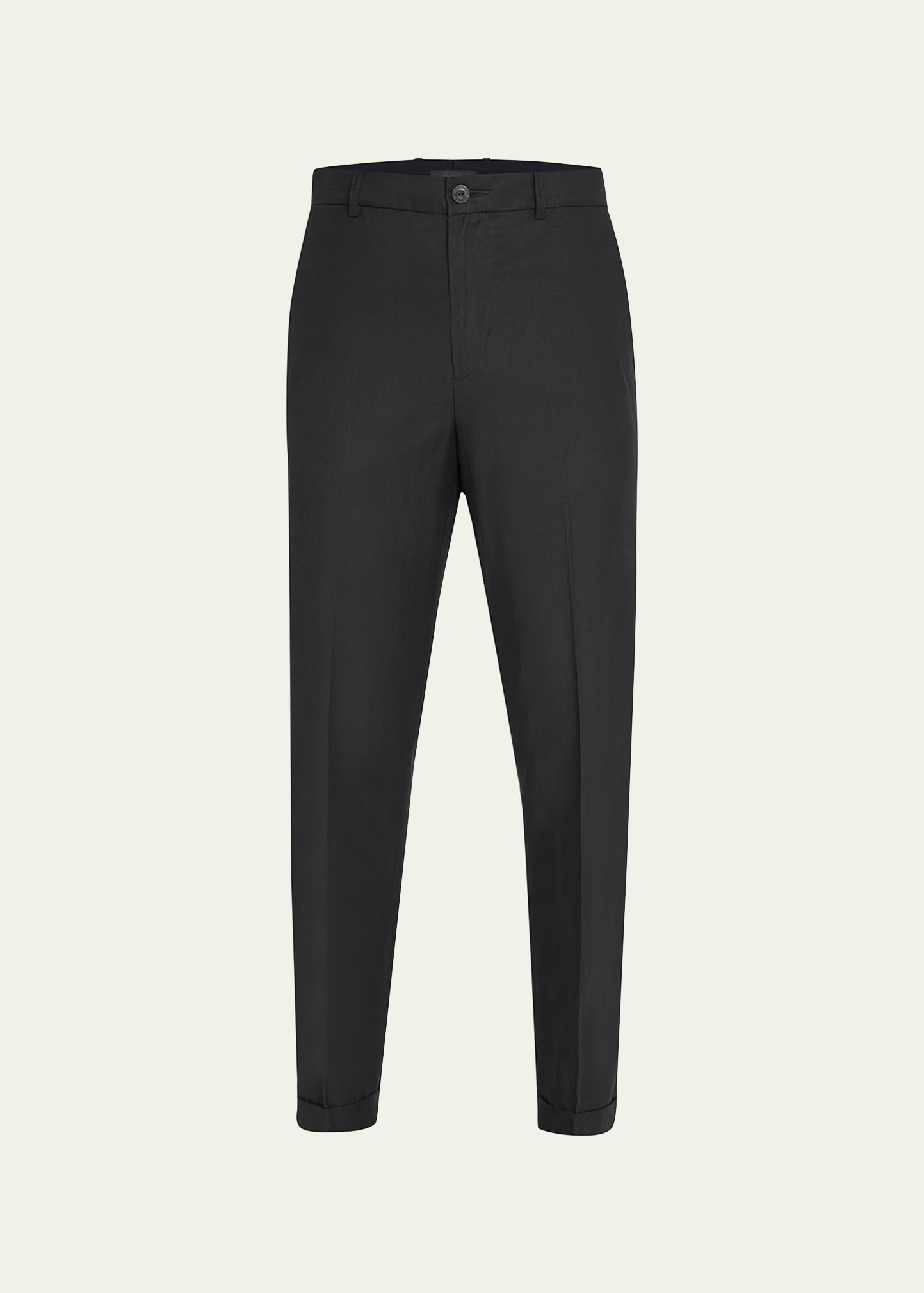 Shop Vince Men's Tapered Cuffed Trousers In Black