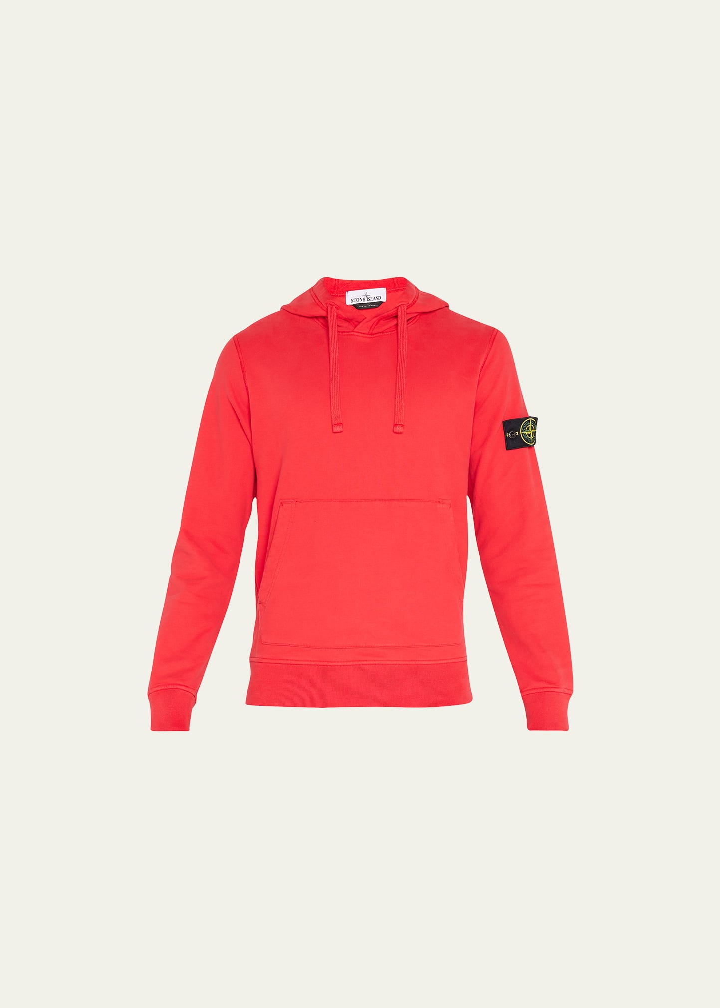 Stone Island Compass-patch Cotton Hoodie In Red