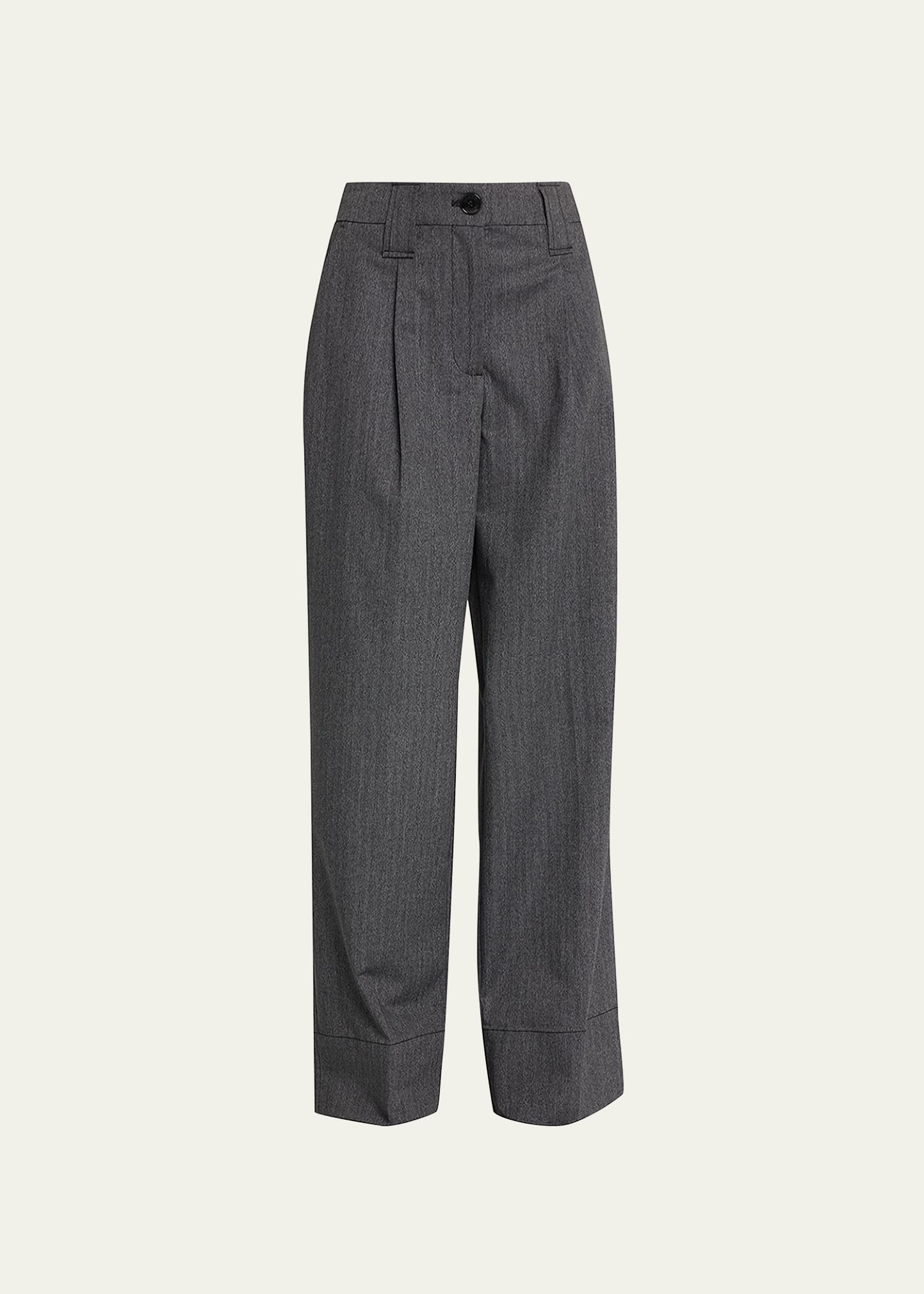 Ganni Pleated Draped Suiting Pants