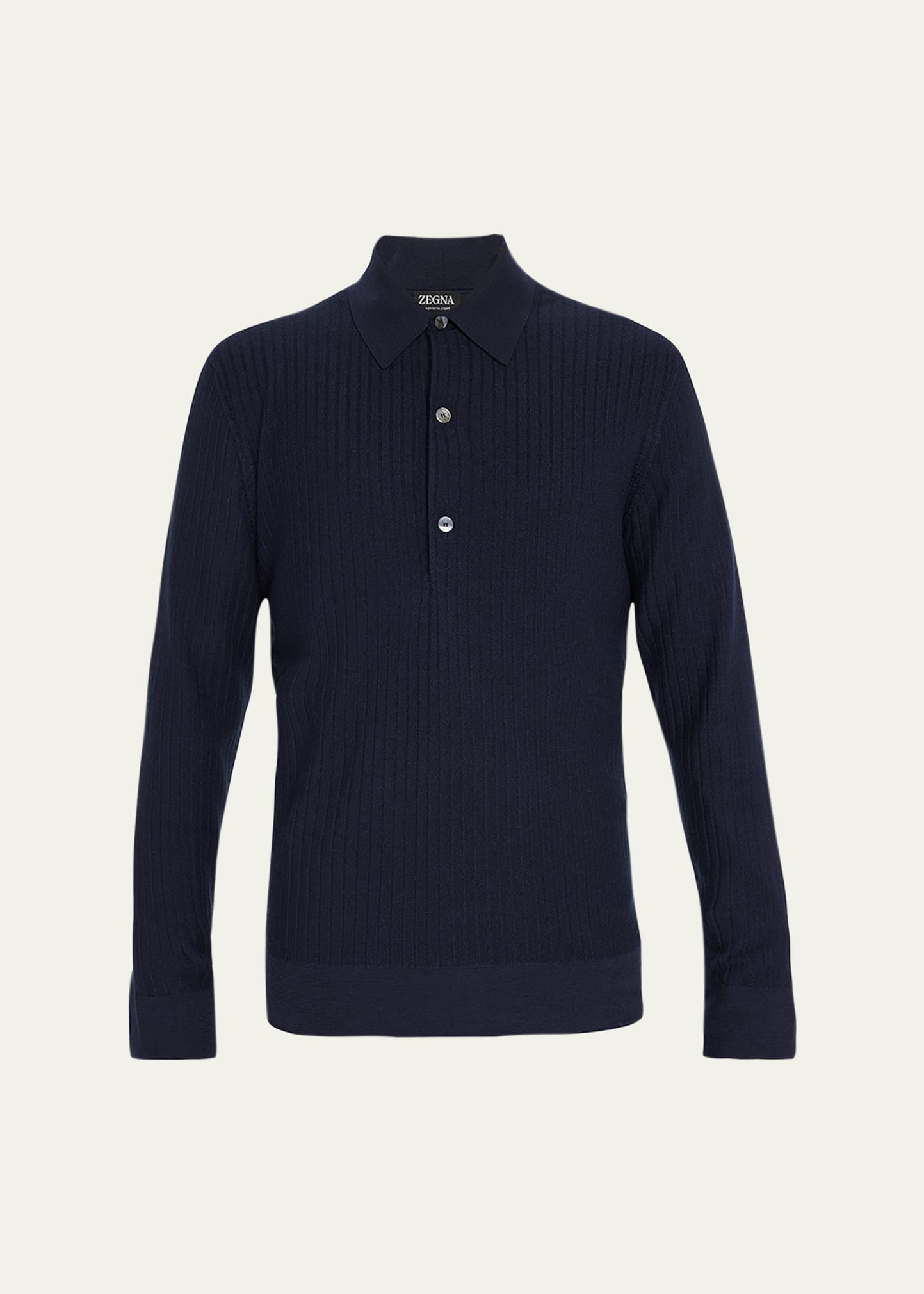 Zegna Men's Cashmere-silk Polo Shirt In Blue