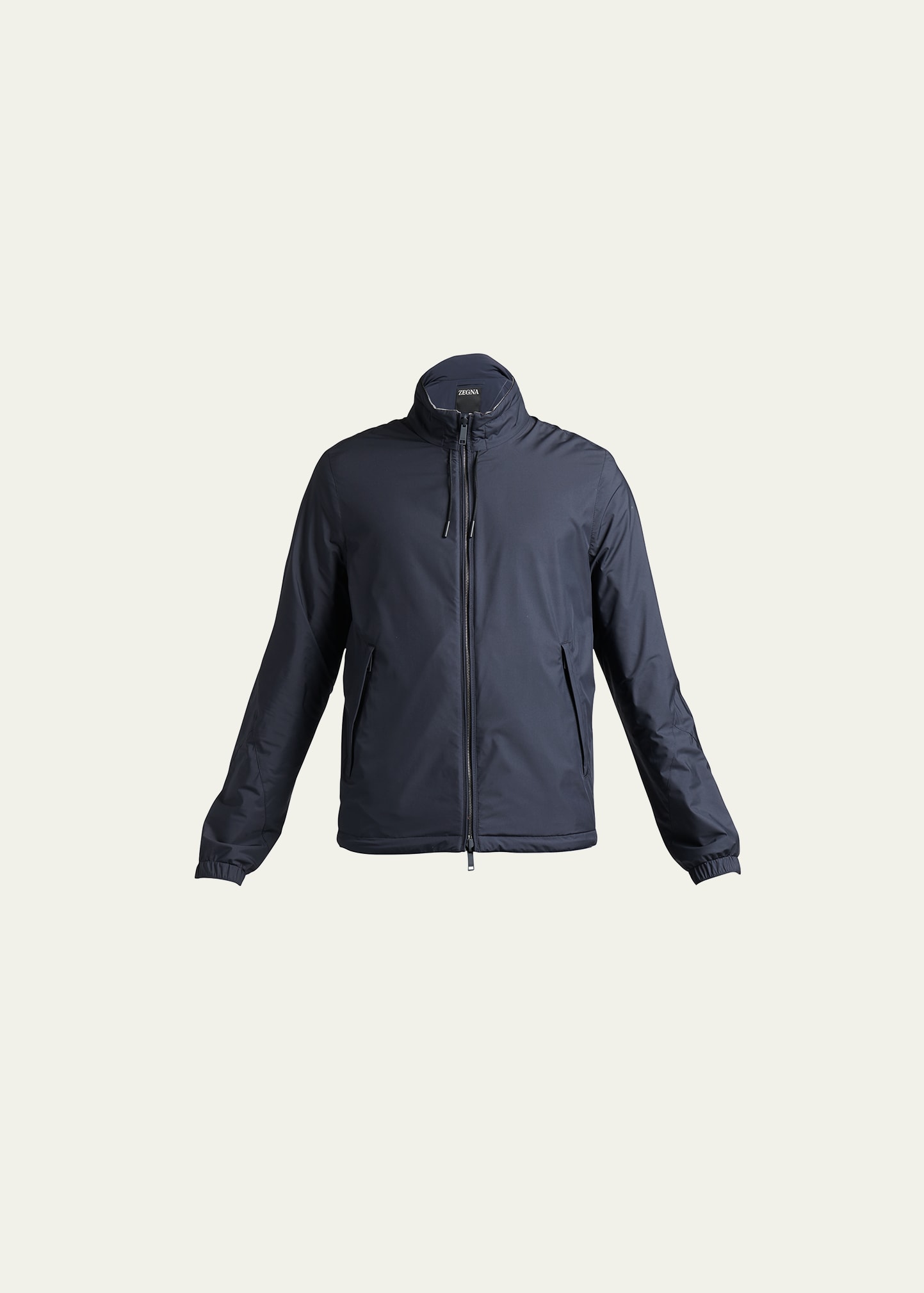 Zegna Men's Reversible Full-zip Blouson Jacket In Nvy Sld