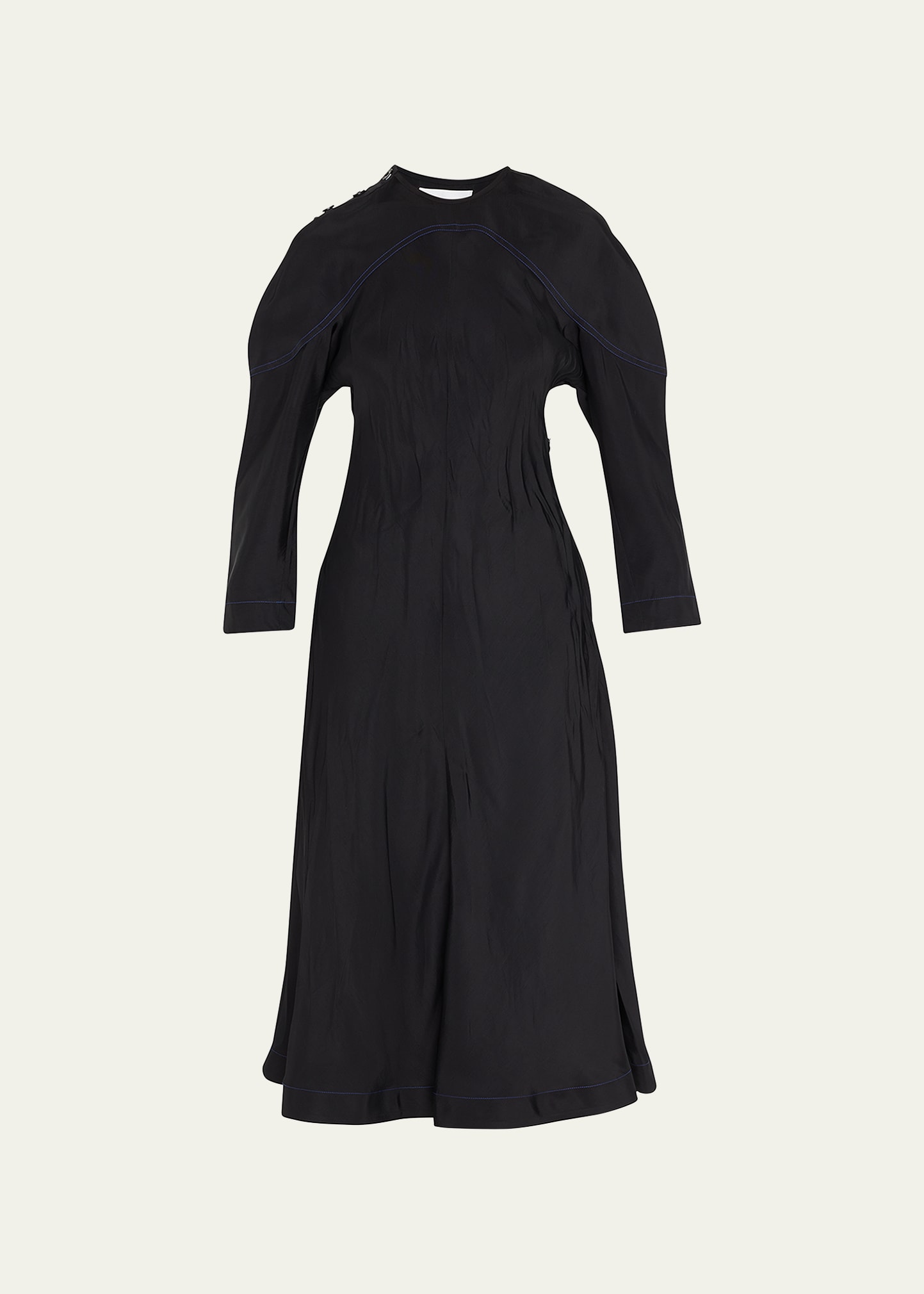 Jil Sander Technical Twisted Contraststitch Dress In Black ModeSens