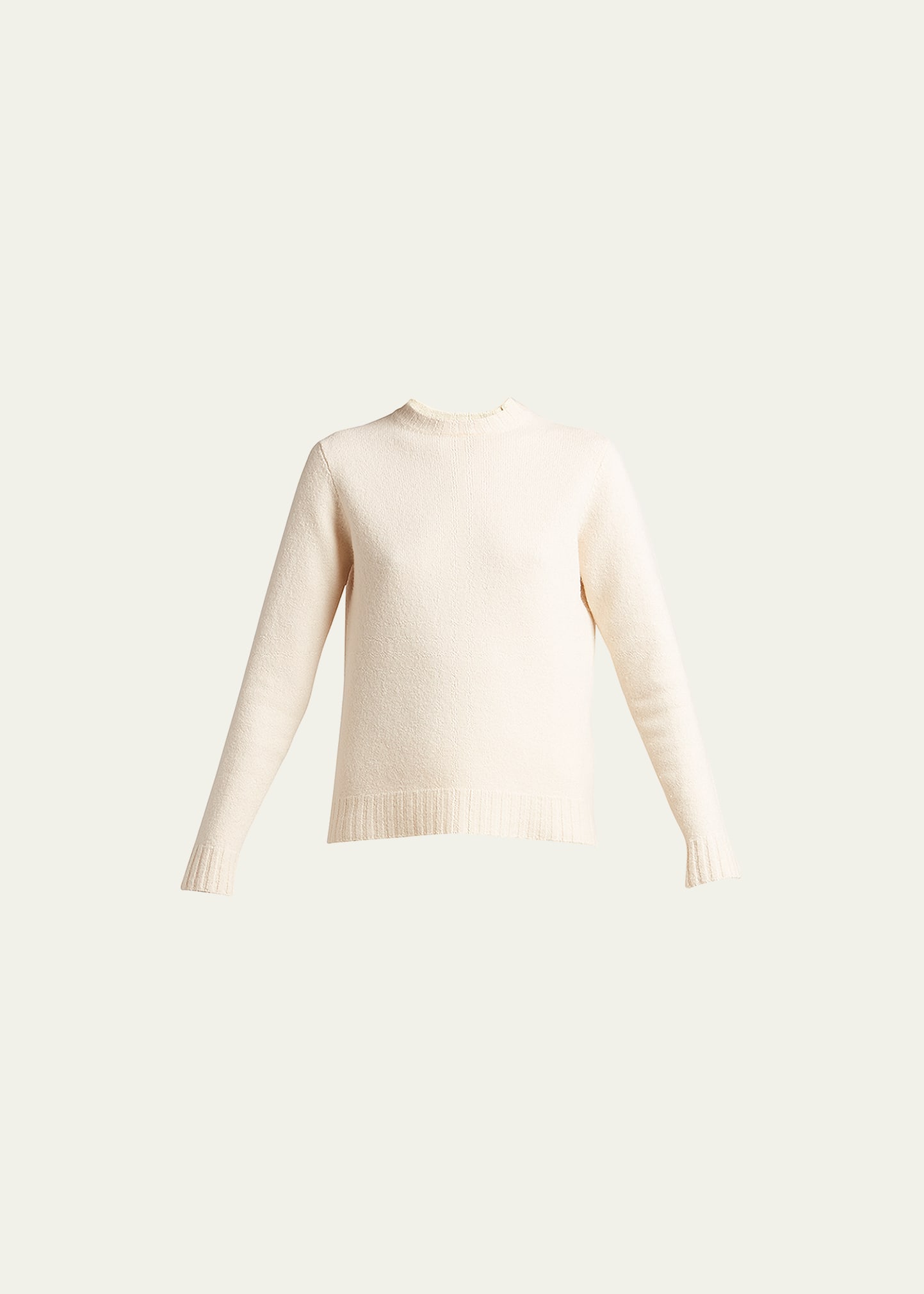 Jil Sander Long-sleeve Boiled Wool Sweater In Natural