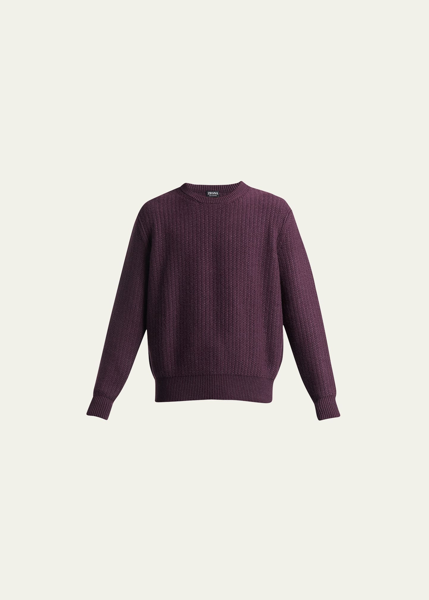 Zegna Men's Cashmere-knit Crewneck Sweater In Dk Prp Sld
