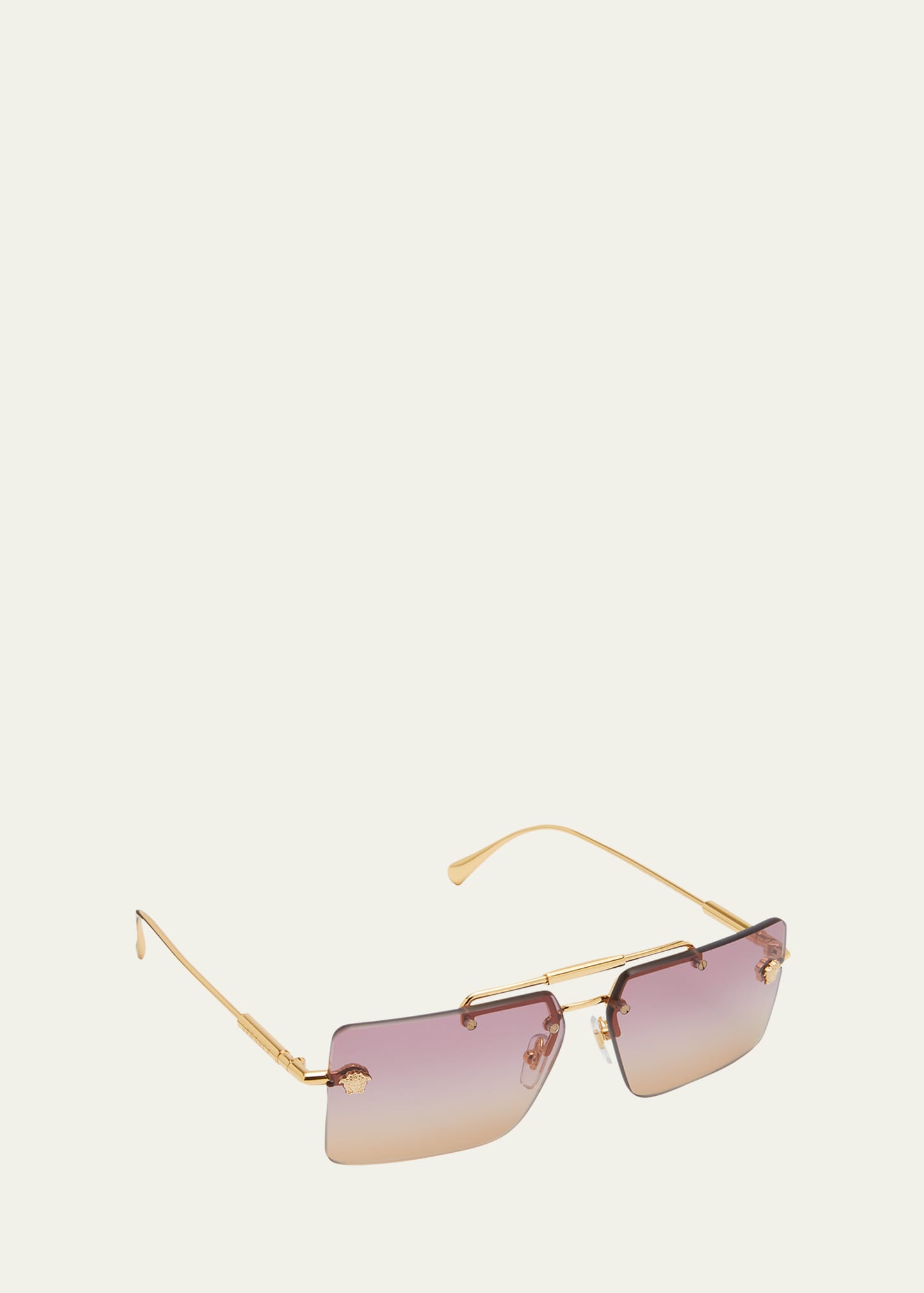 Versace 60mm Rectangular Sunglasses In Orange