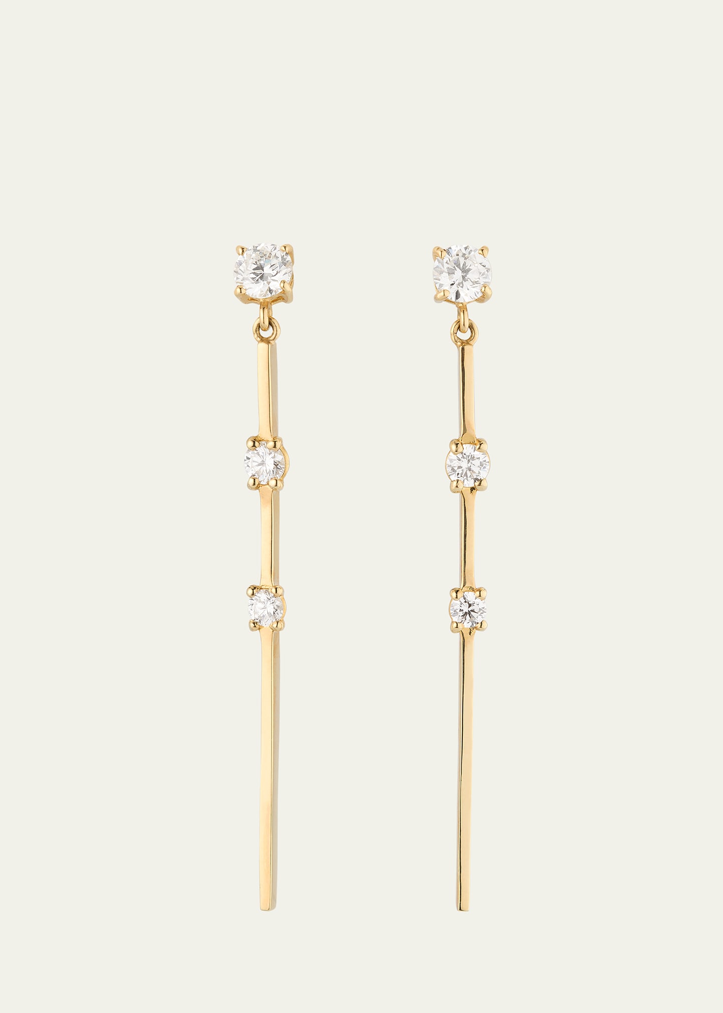 Shop Lana Solo Linear Dangle Bar Earrings With Diamonds In Yg