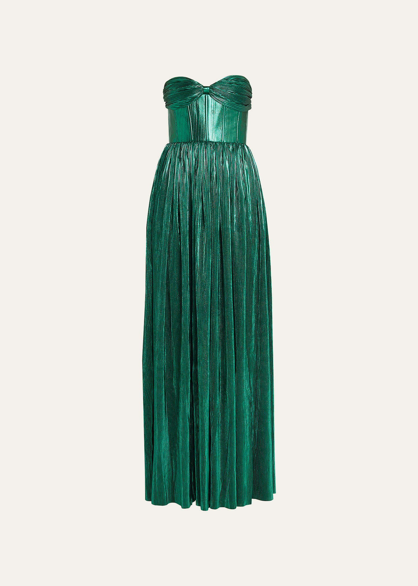 Bronx and Banco Florence Pleated Strapless A-Line Gown