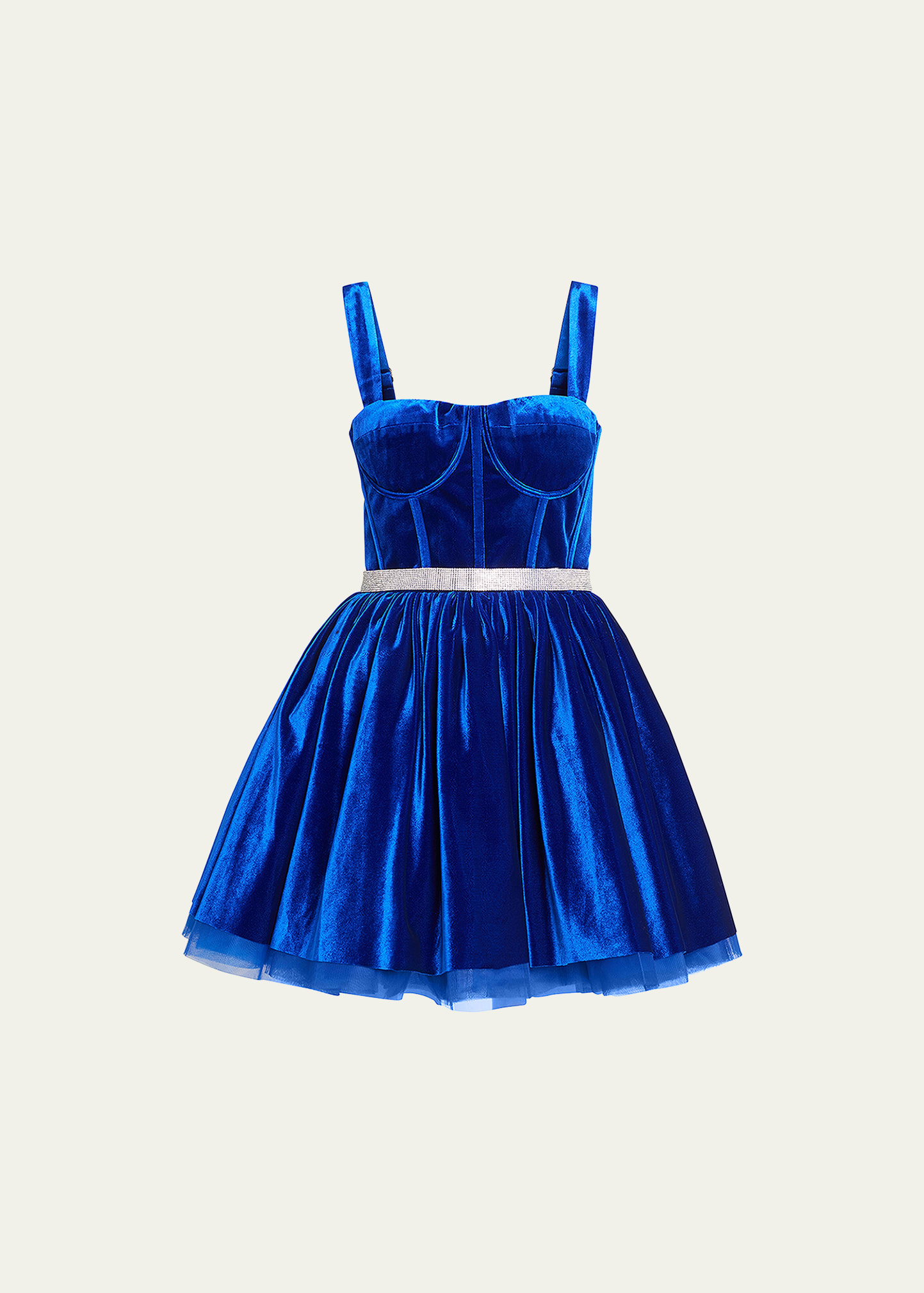 Bronx and Banco Mademoiselle Embellished Velvet Mini Dress