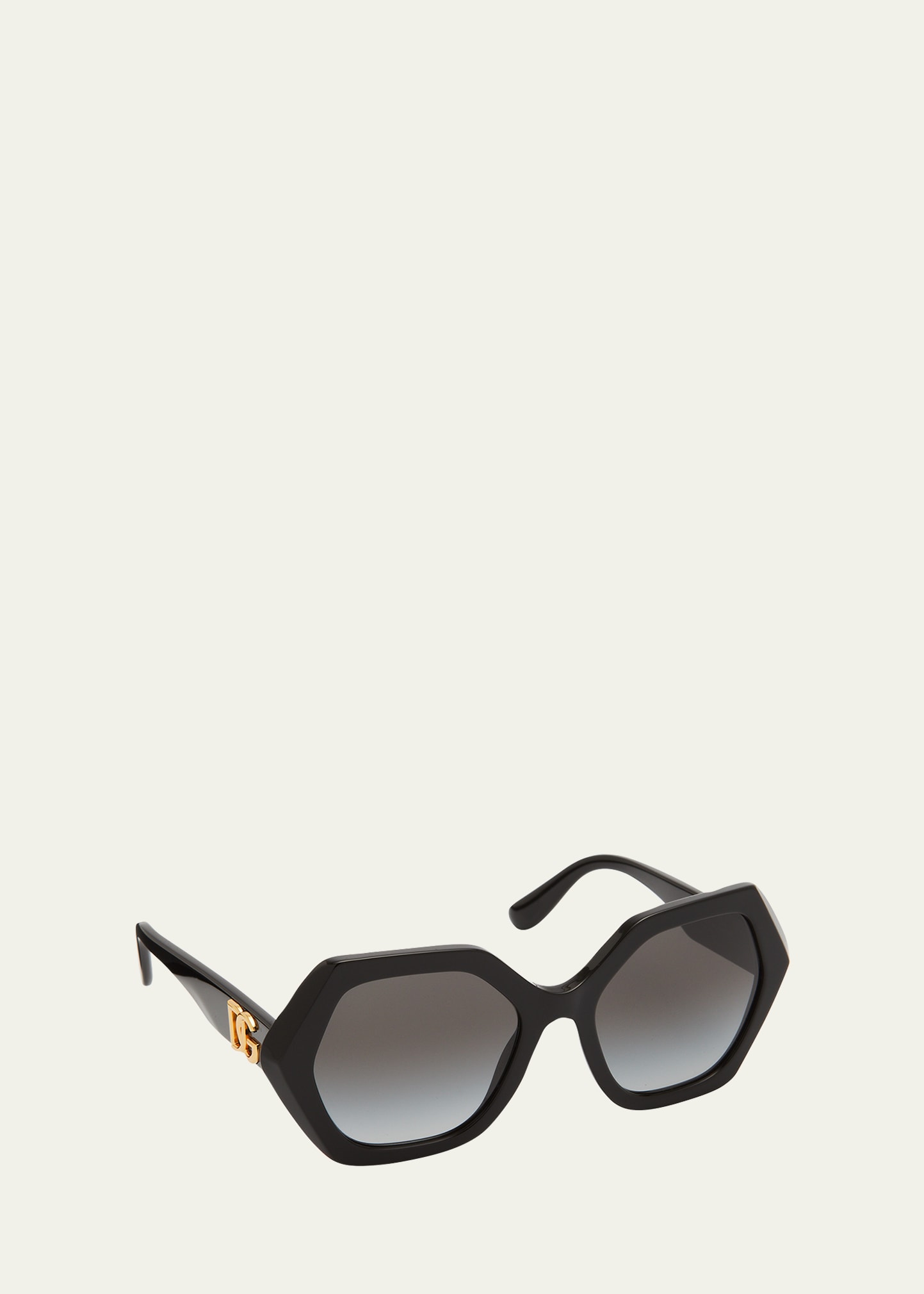 Dolce & Gabbana Geo Square Acetate Sunglasses In Black
