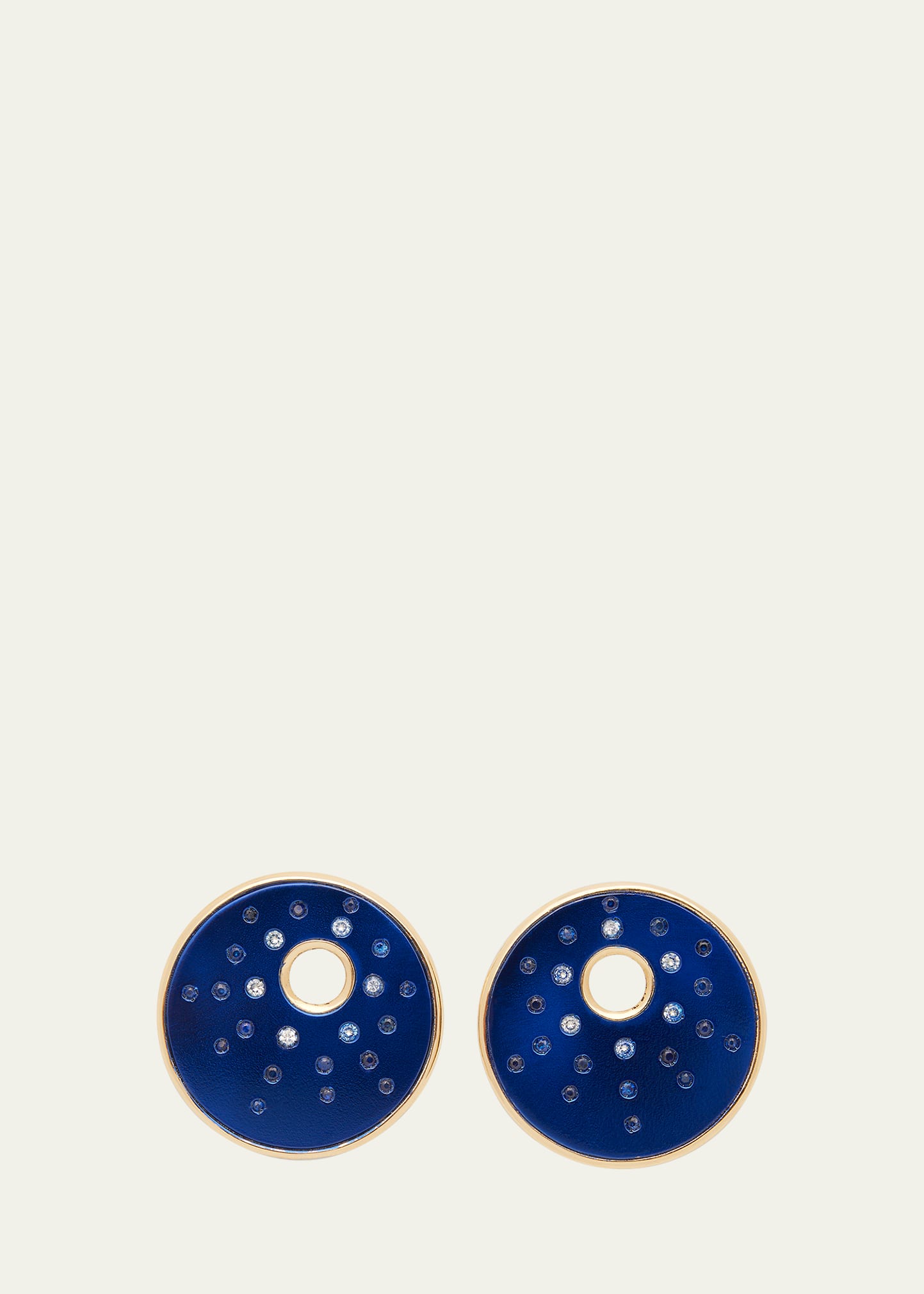 Cobalt Disco Earrings w/ Sapphire