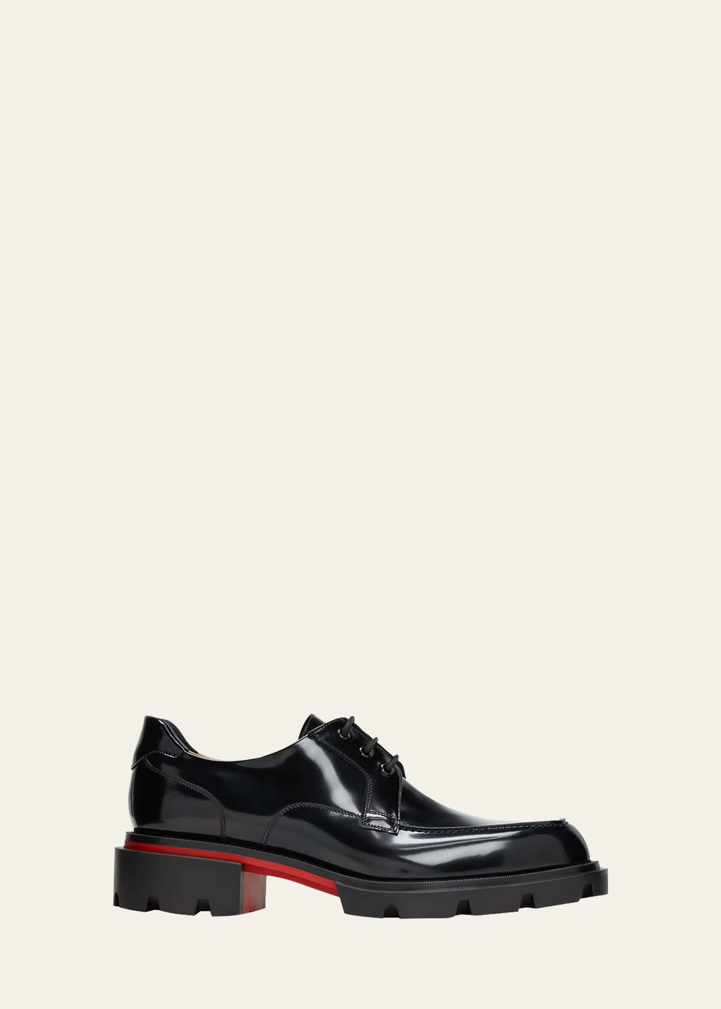 Christian Louboutin Men's Our Georges L Leather Derby Shoes In Black