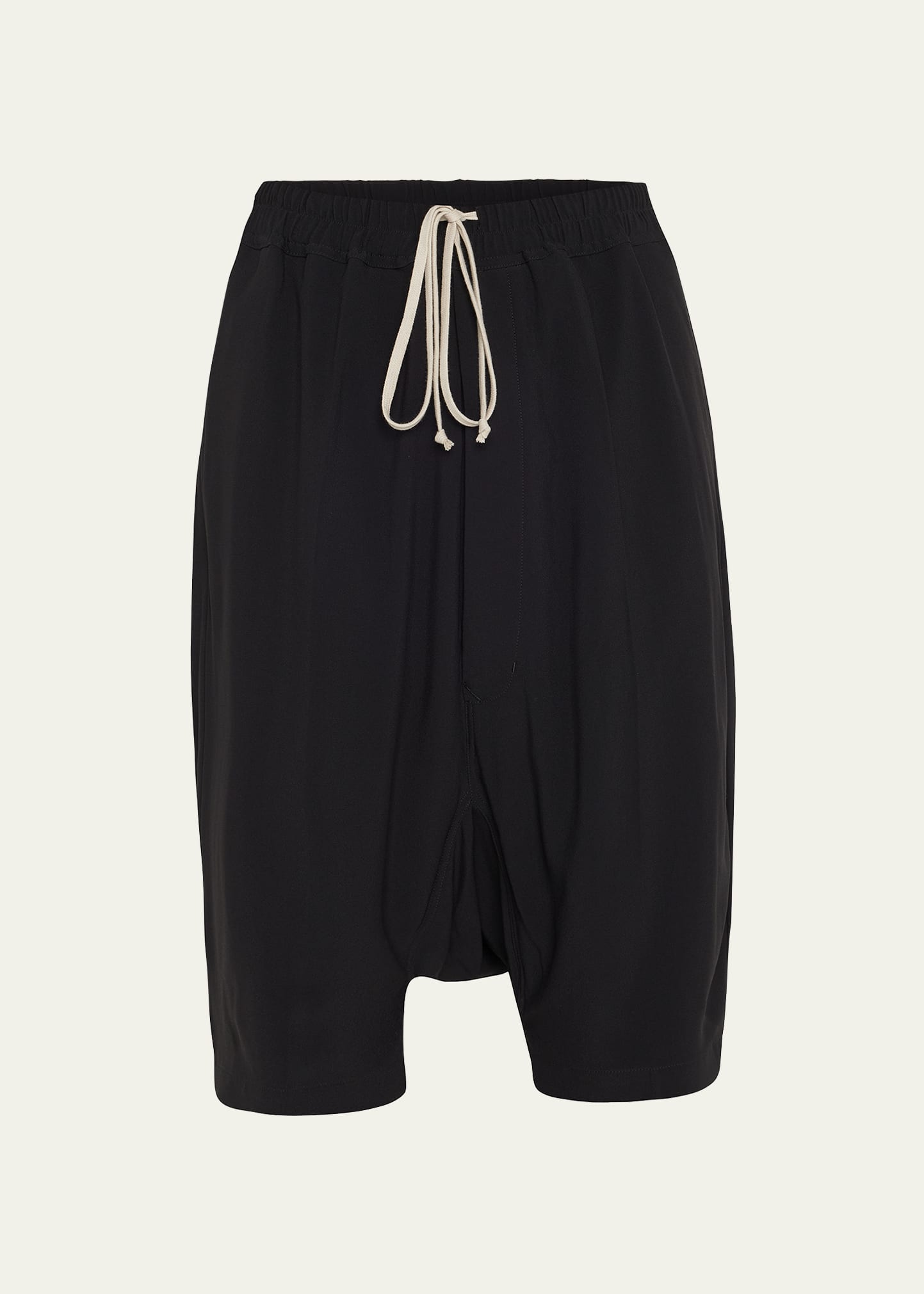 Rick Owens Bermuda Shorts With Back Pockets And Elastic Waistband In Black