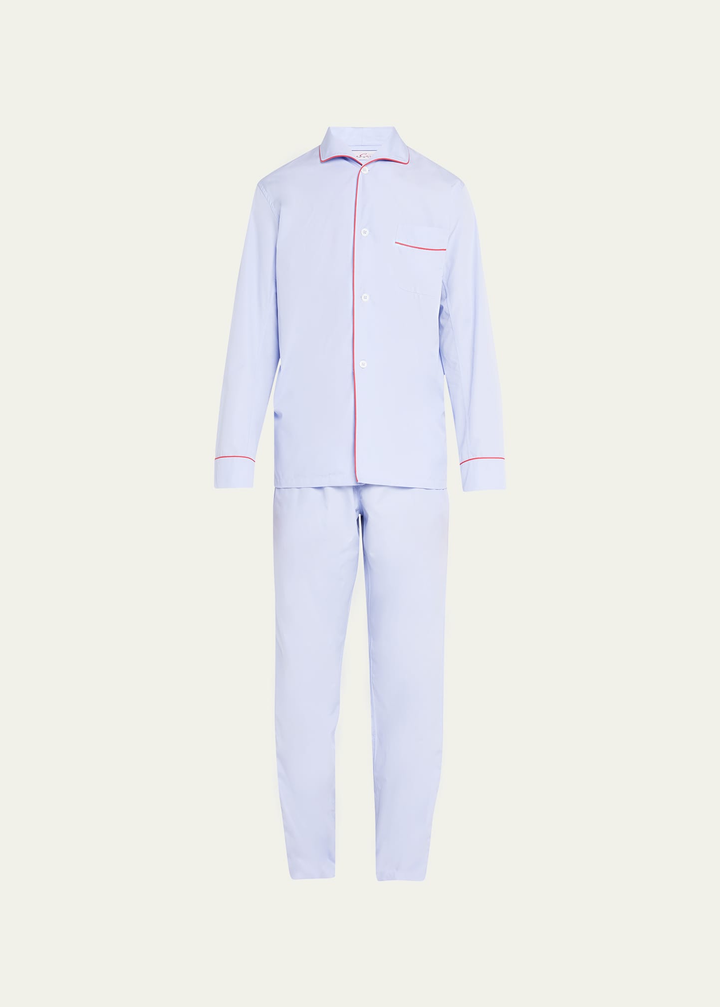 Anderson & Sheppard Men's George Cortina Organic Cotton Long Pajama Set In Blue