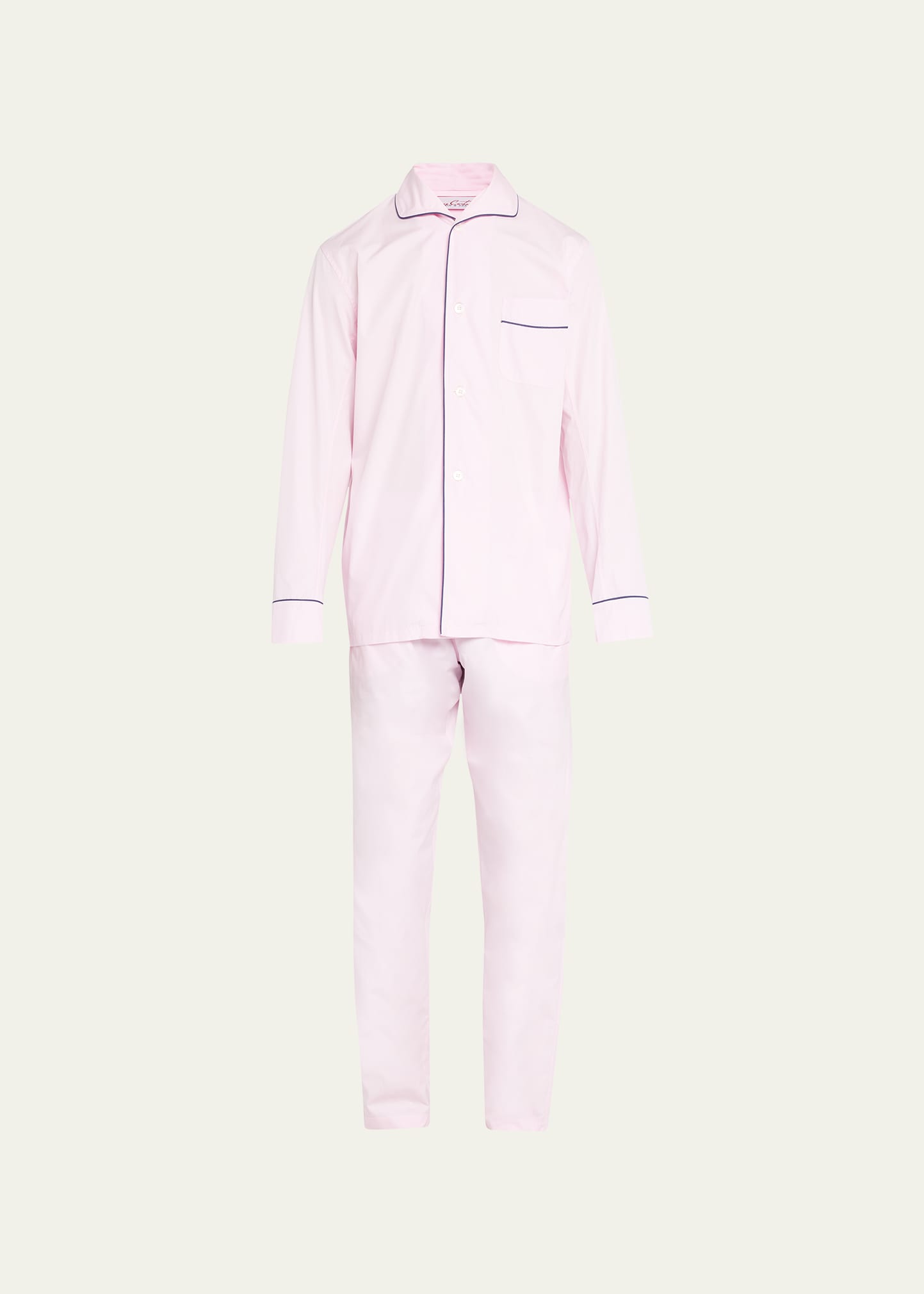 Anderson & Sheppard Men's George Cortina Organic Cotton Long Pajama Set In Lt Pink